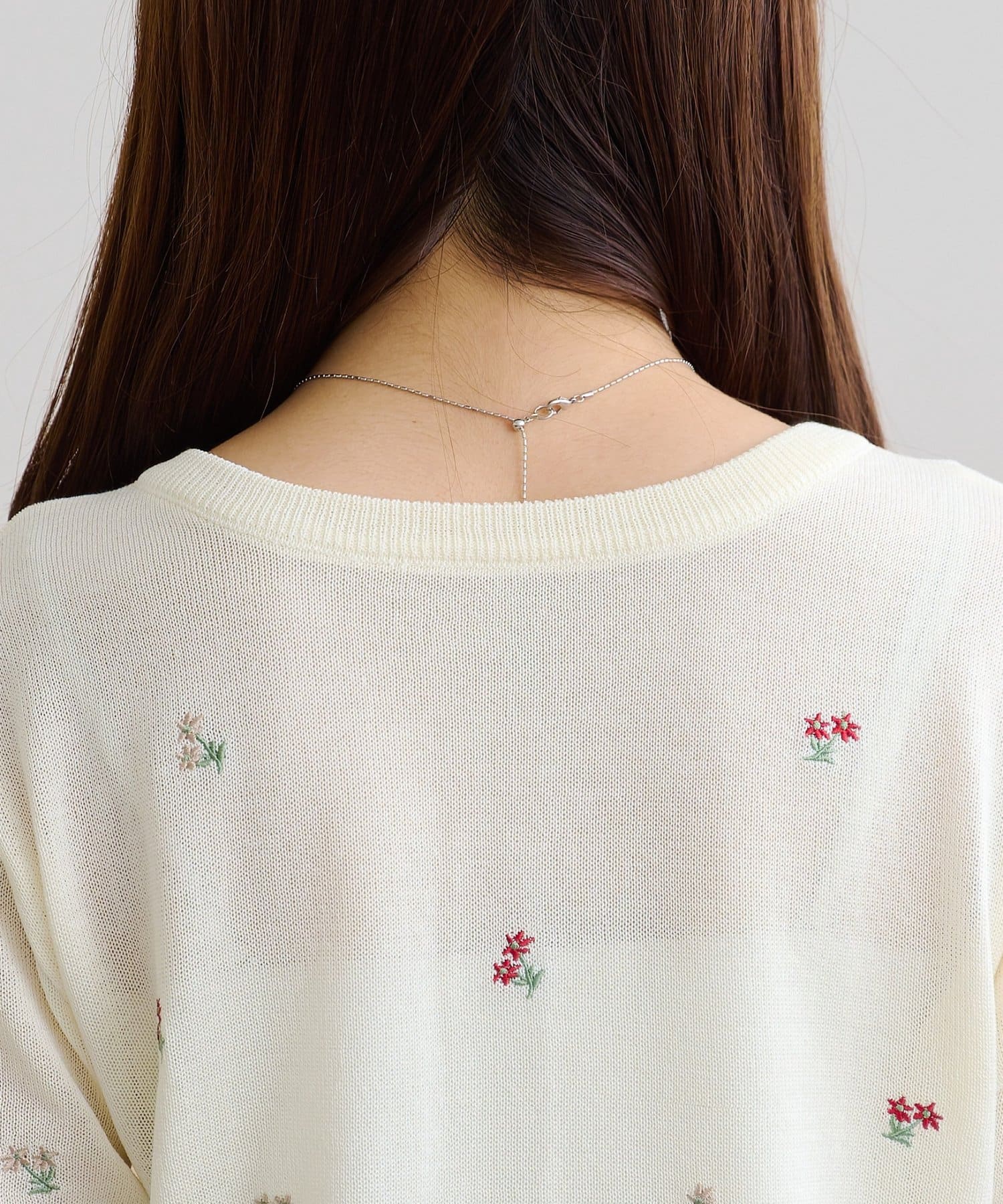 DISCOAT(ディスコート) 花柄刺繍半袖カーディガン