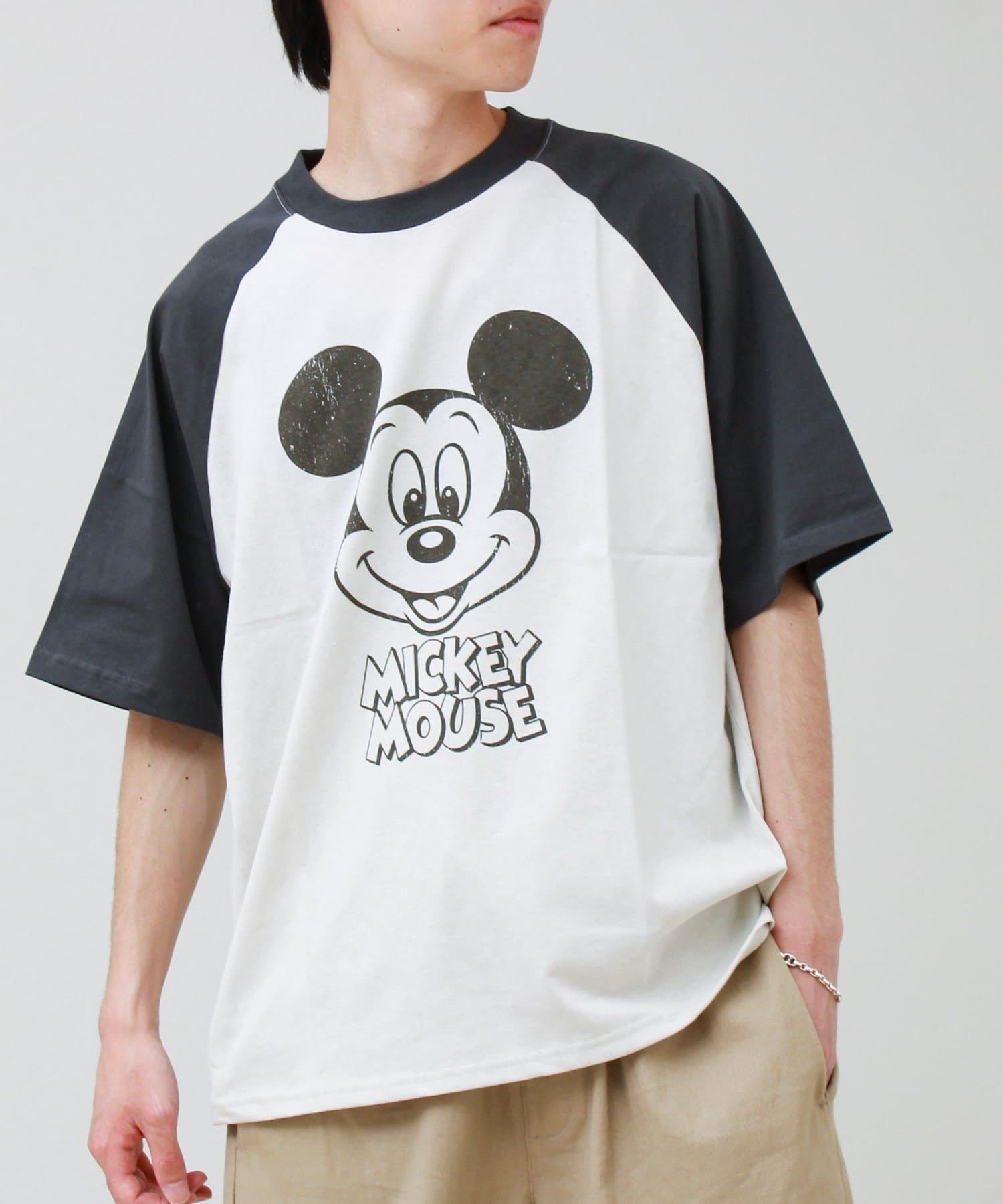 FREDY & GLOSTER(フレディ アンド グロスター) 【前後で映える】ミッキーフェイス＆ロゴプリントT
