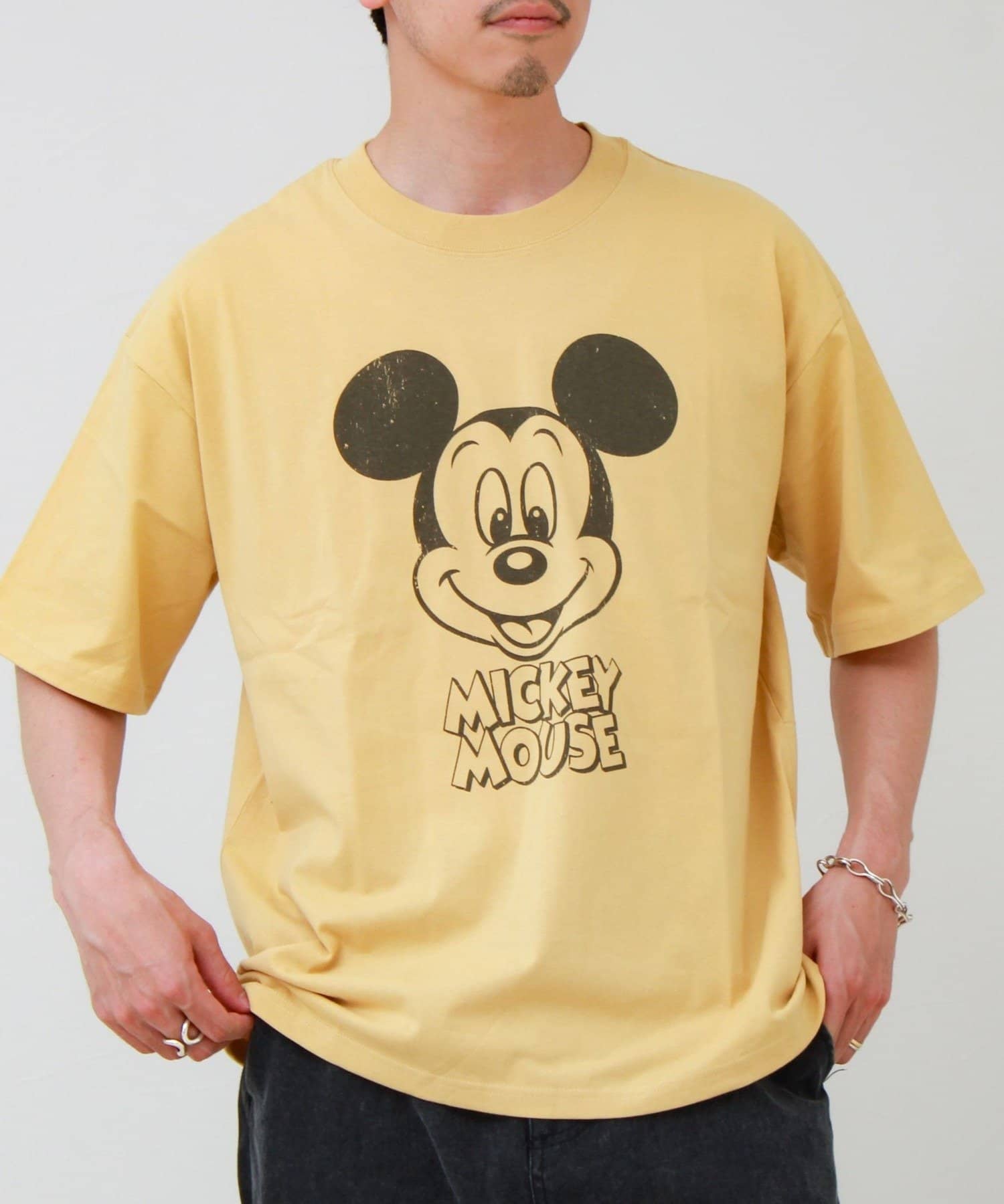 FREDY & GLOSTER(フレディ アンド グロスター) 【前後で映える】ミッキーフェイス＆ロゴプリントT