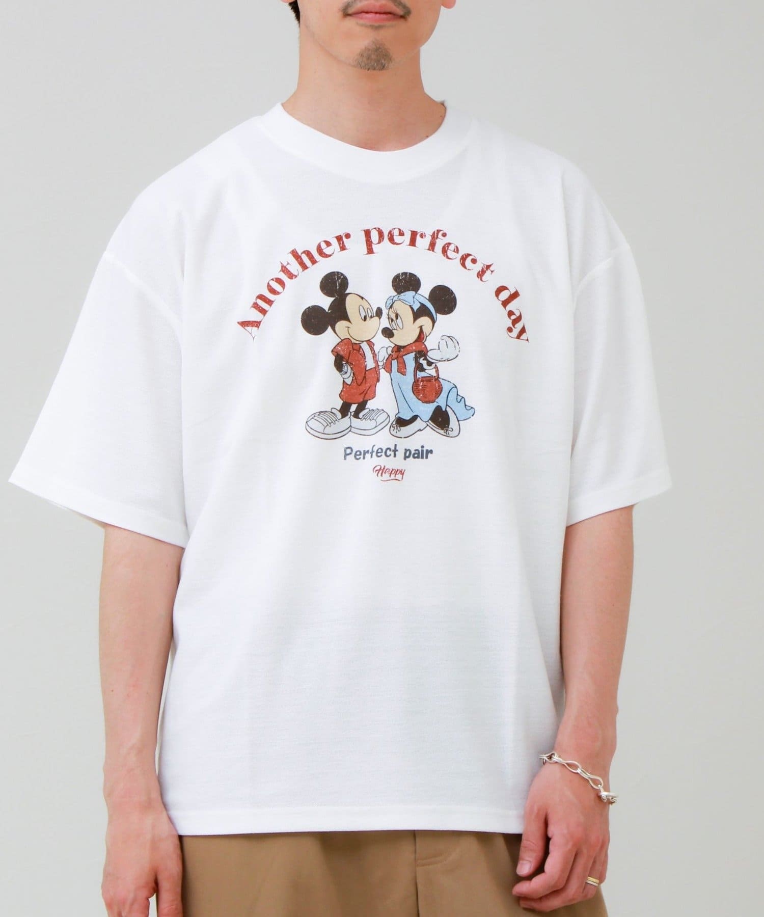 FREDY & GLOSTER(フレディ アンド グロスター) 【ユニセックスで着れる】梨地ミッキー＆ミニープリント Tシャツ