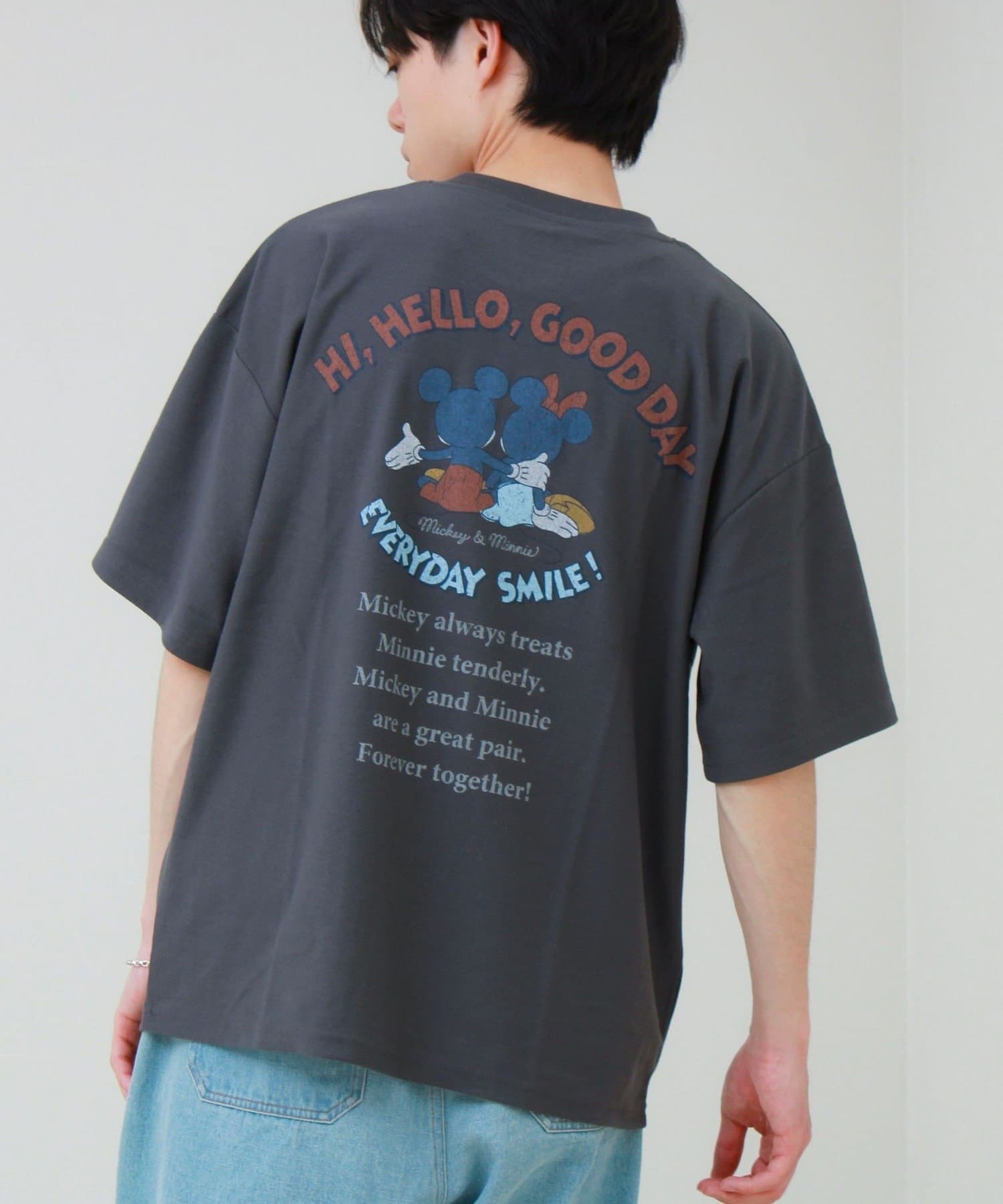 FREDY & GLOSTER(フレディ アンド グロスター) 【ユニセックスで着れる】梨地ミッキー＆ミニープリント Tシャツ