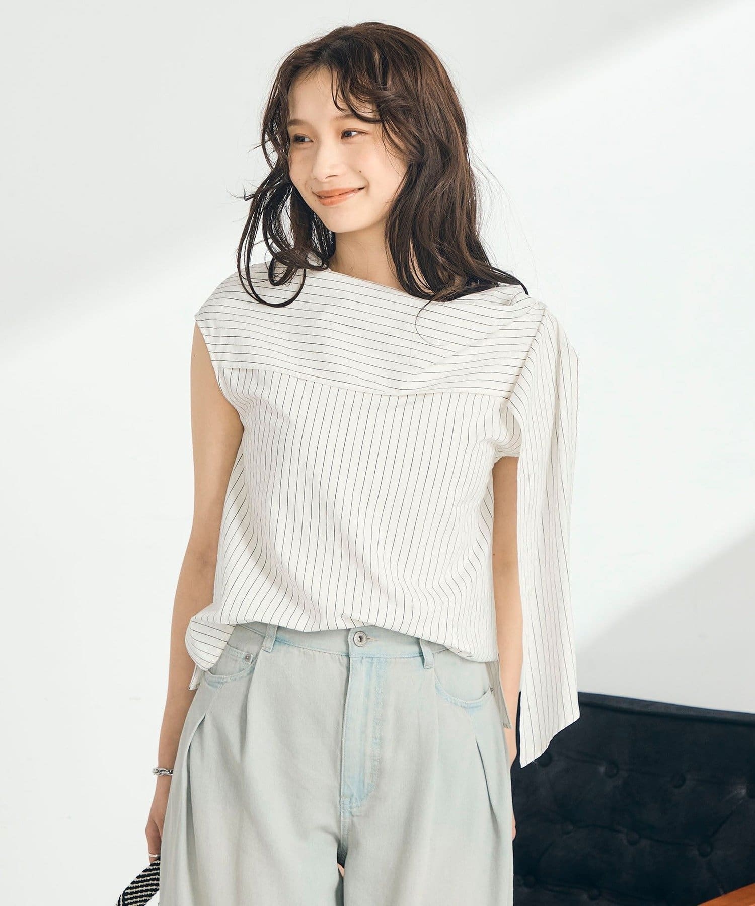 FREDY & GLOSTER(フレディ アンド グロスター) ストライプアレンジカラーブラウス