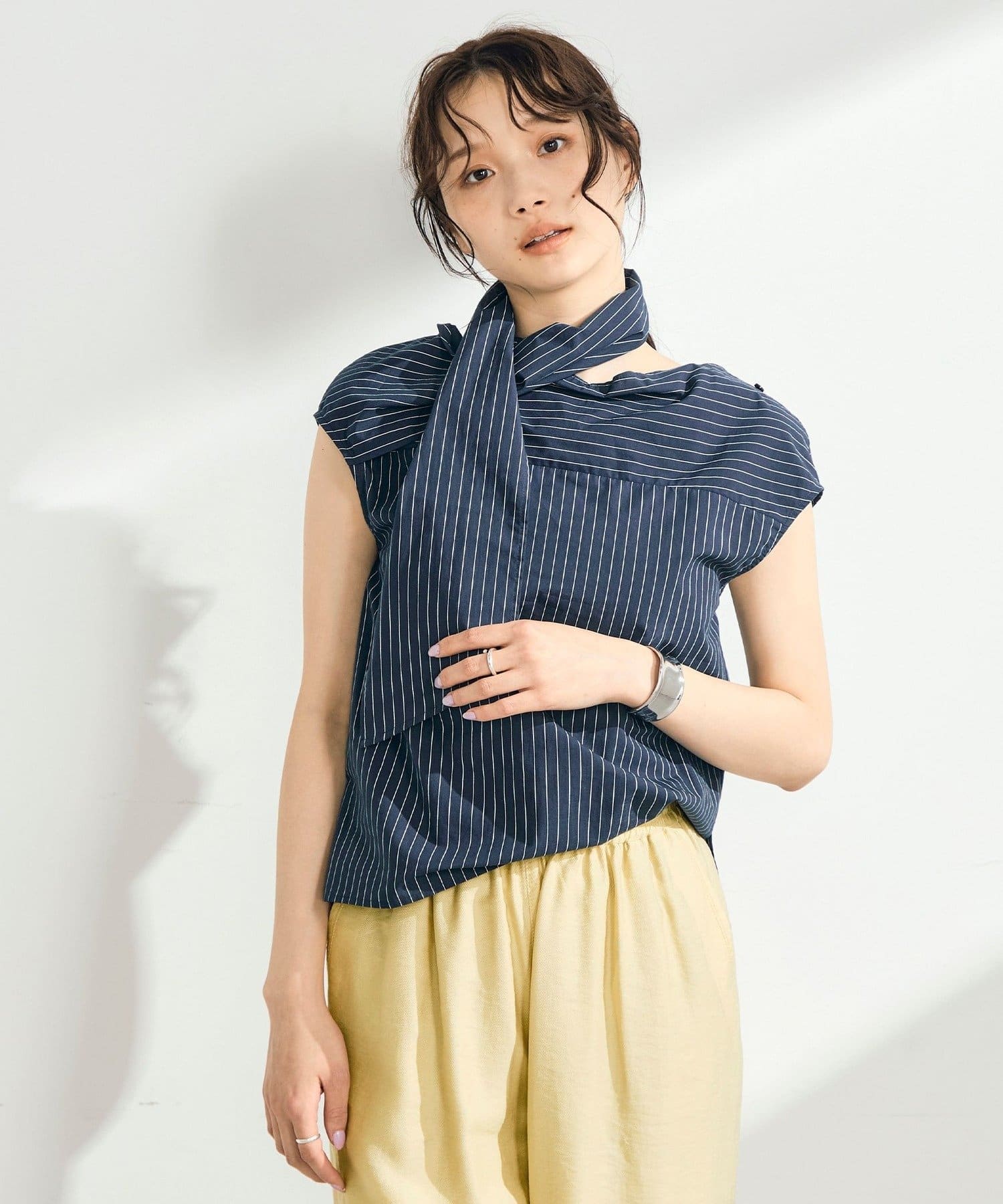 FREDY & GLOSTER(フレディ アンド グロスター) ストライプアレンジカラーブラウス