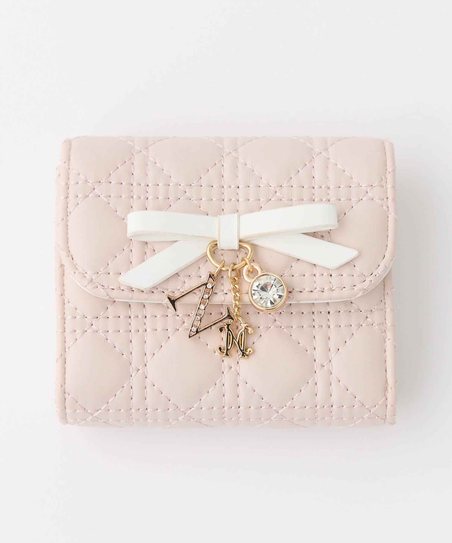 one after another NICE CLAUP(ワンアフターアナザー ナイスクラップ) 配色リボンチャーム付きウォレット