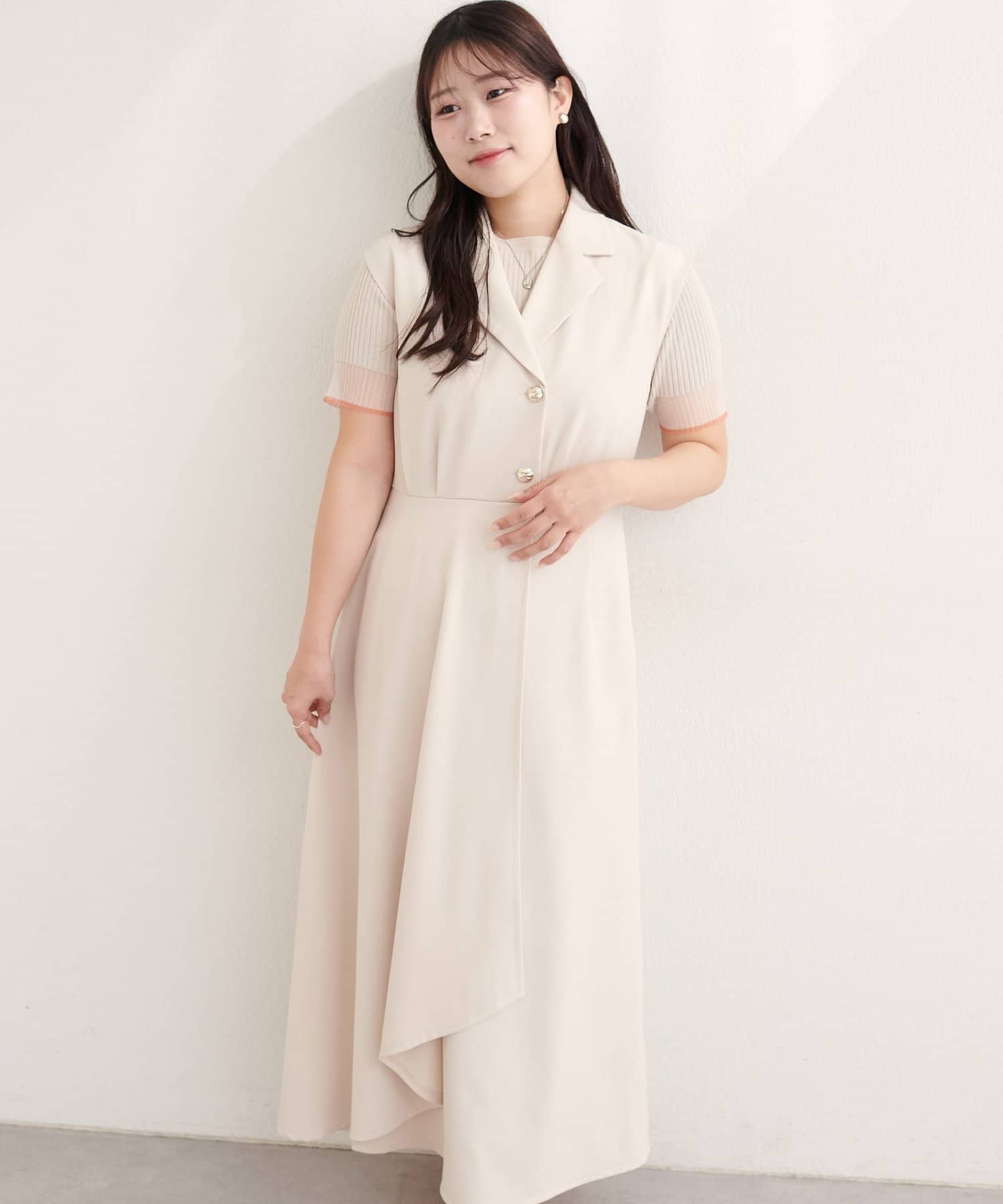 natural couture(ナチュラルクチュール) ゆったり金釦テーラーワンピース