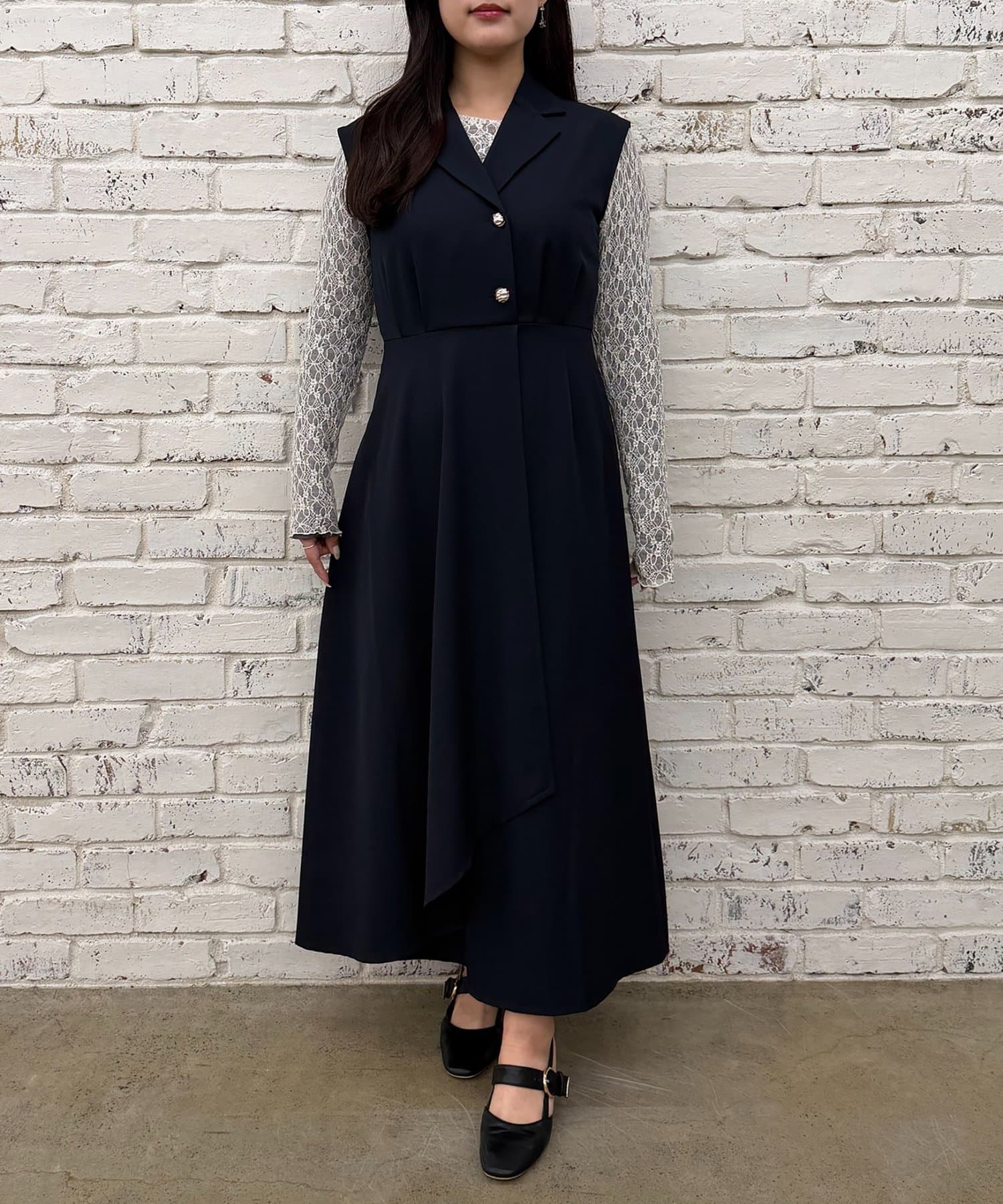 natural couture(ナチュラルクチュール) ゆったり金釦テーラーワンピース