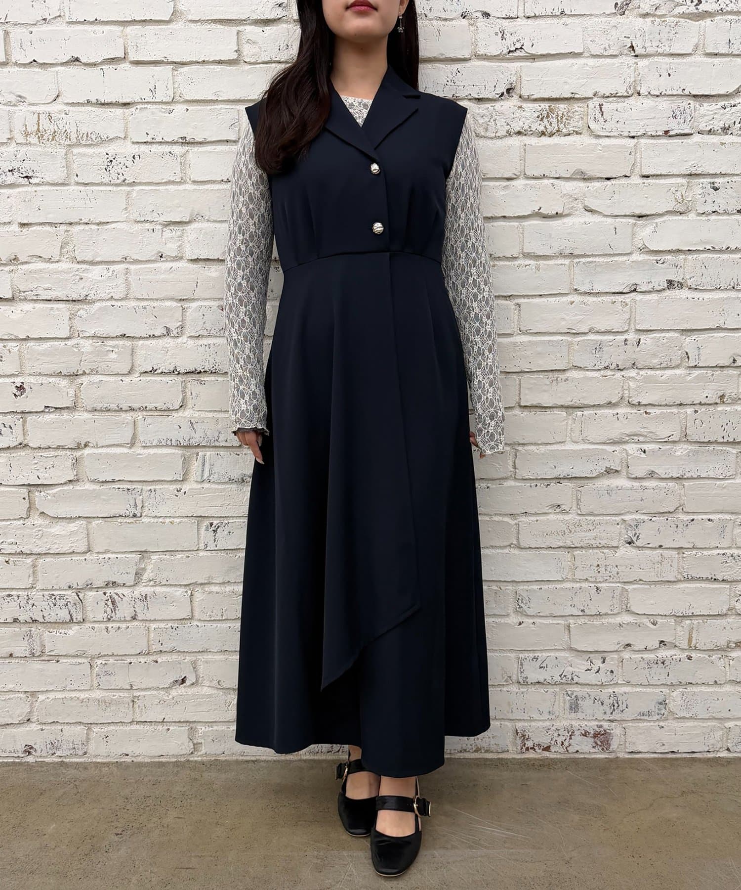 natural couture(ナチュラルクチュール) ゆったり金釦テーラーワンピース