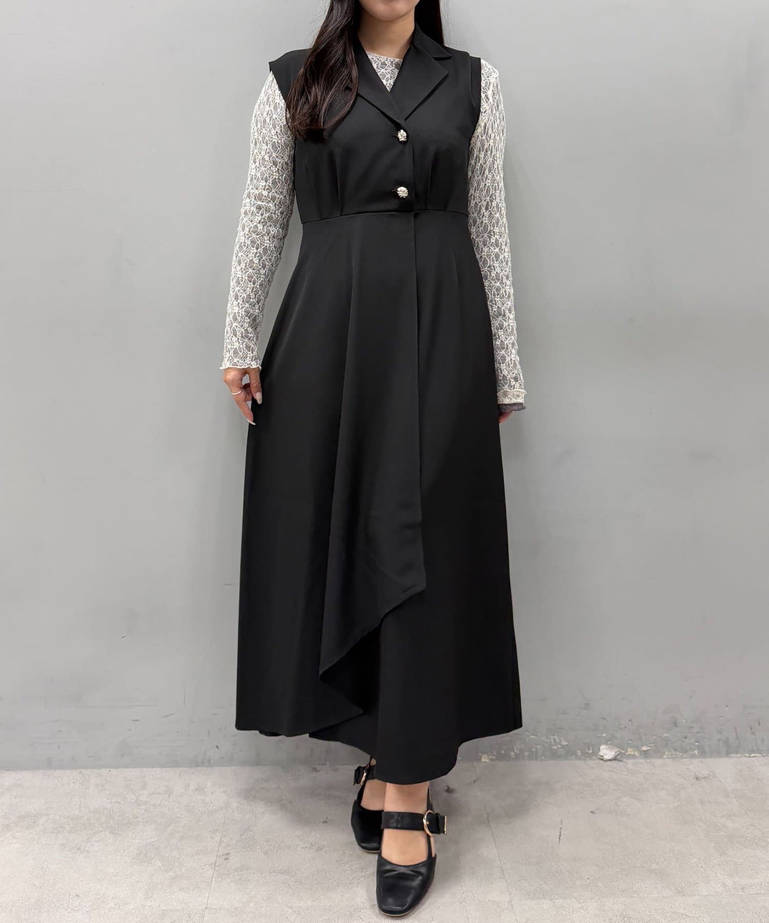 natural couture(ナチュラルクチュール) ゆったり金釦テーラーワンピース