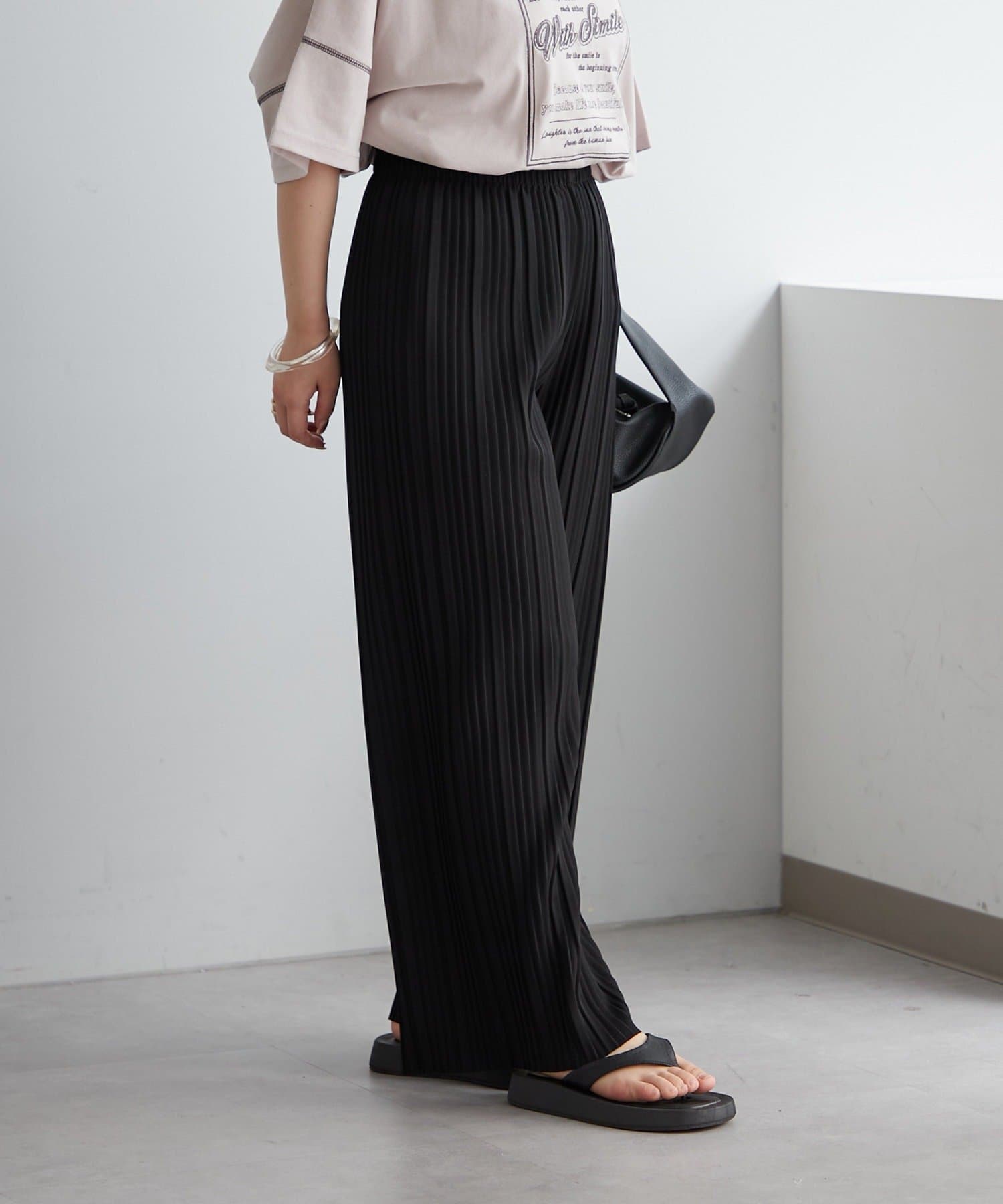 NICE CLAUP / OLIVE des OLIVE OUTLET(ナイスクラップ  / オリーブ デ オリーブ アウトレット) 【ＮＡＯ】細見えＢＯＸプリーツパンツ