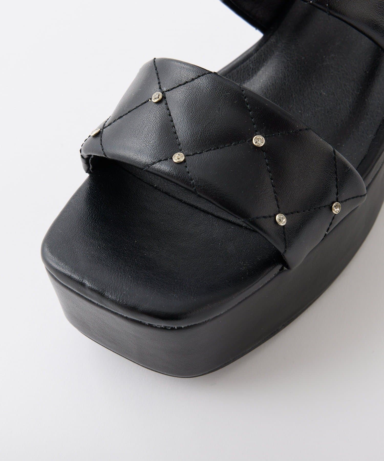 NICE CLAUP / OLIVE des OLIVE OUTLET(ナイスクラップ  / オリーブ デ オリーブ アウトレット) 【one after another】ビジュースタッズキルトサンダル