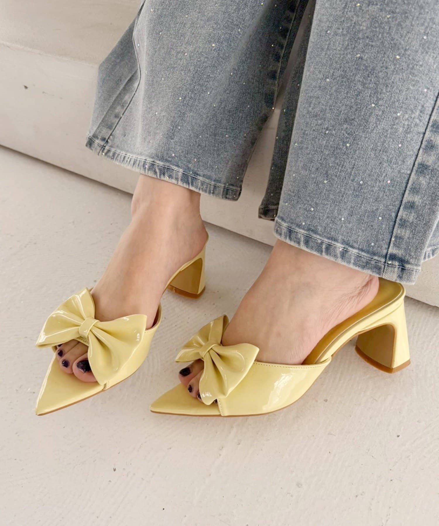 NICE CLAUP / OLIVE des OLIVE OUTLET(ナイスクラップ  / オリーブ デ オリーブ アウトレット) 【one after another】ビッグリボンサンダル