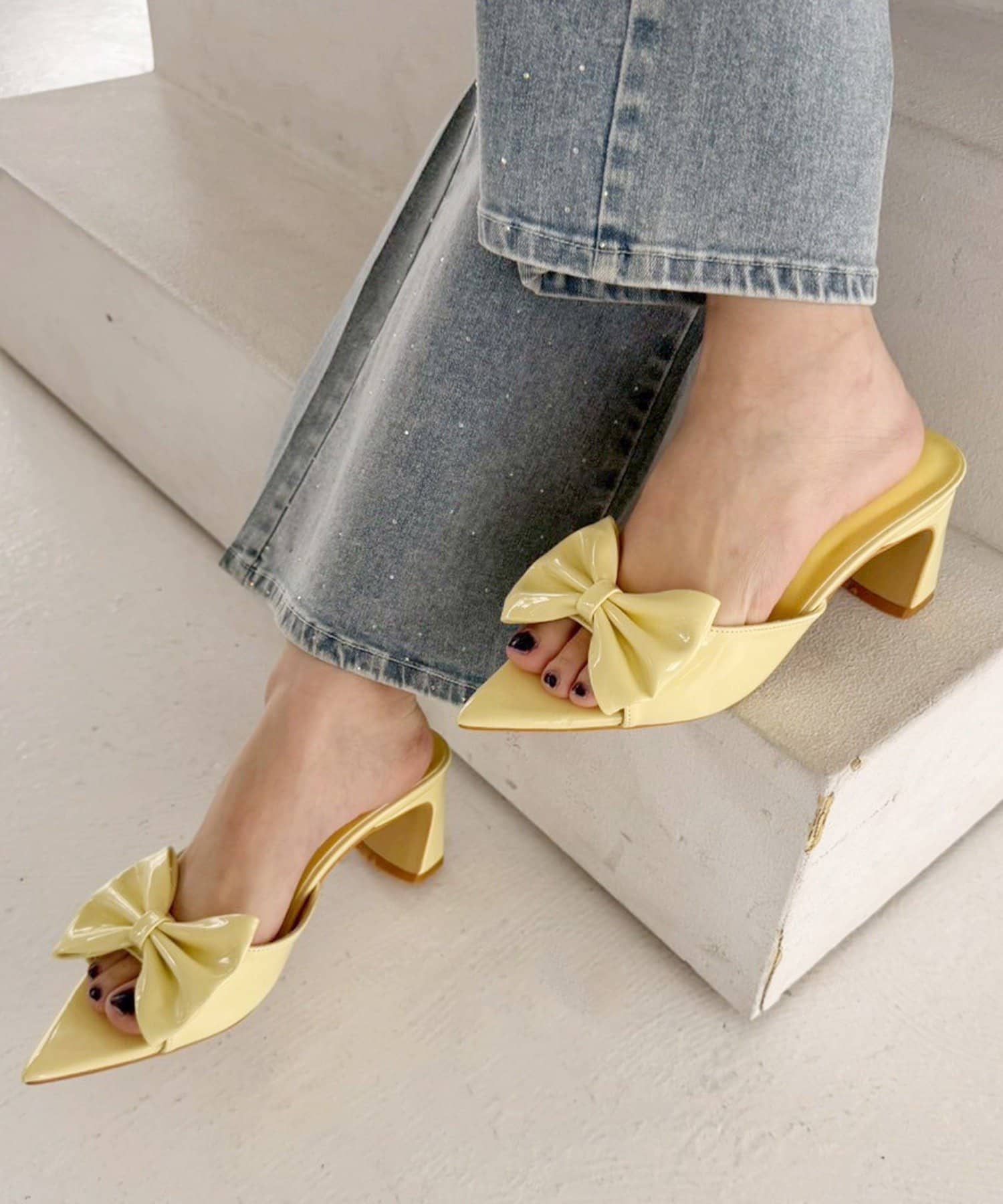 NICE CLAUP / OLIVE des OLIVE OUTLET(ナイスクラップ  / オリーブ デ オリーブ アウトレット) 【one after another】ビッグリボンサンダル