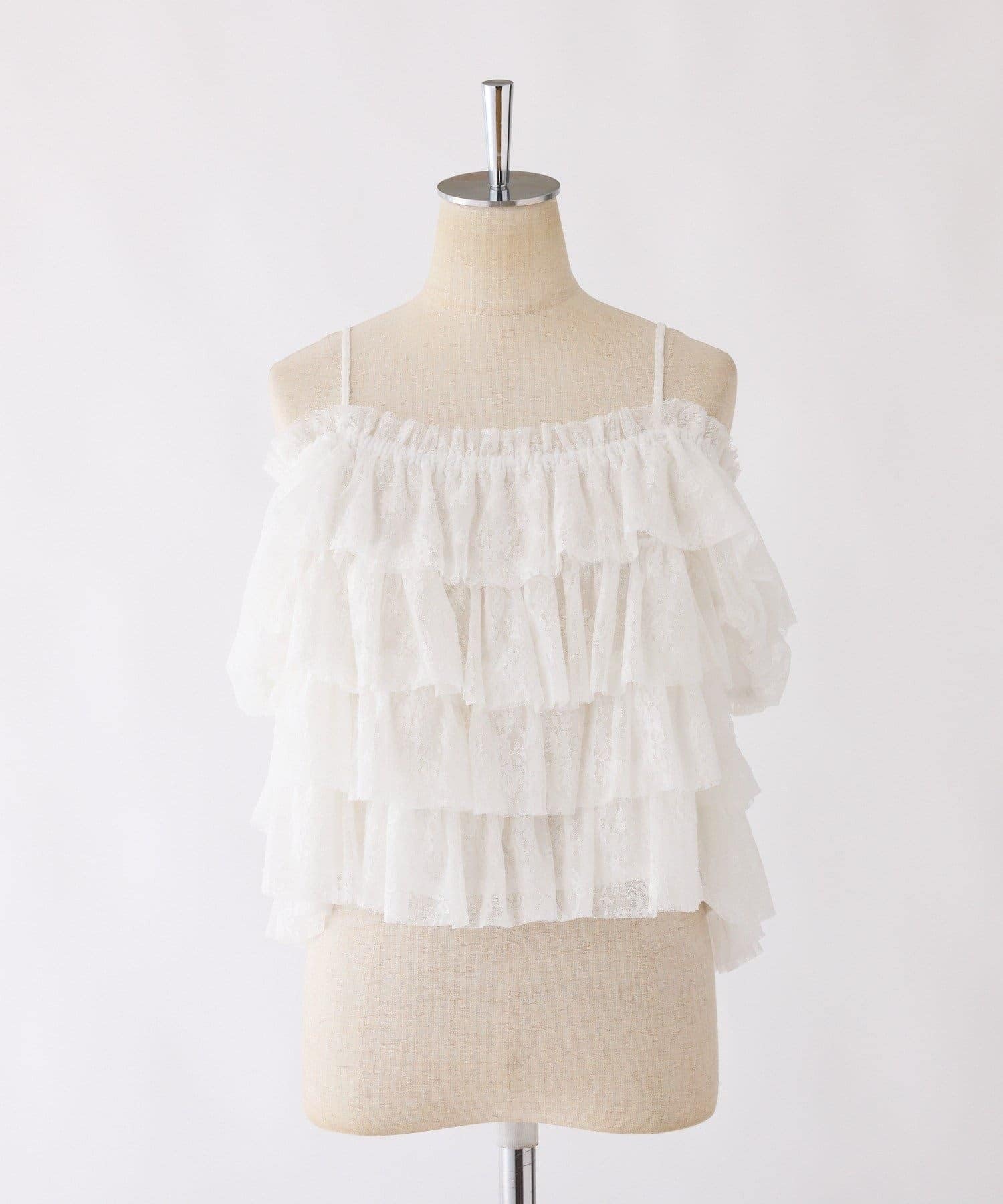 NICE CLAUP / OLIVE des OLIVE OUTLET(ナイスクラップ  / オリーブ デ オリーブ アウトレット) 【one after another】ティアードチュールブラウス