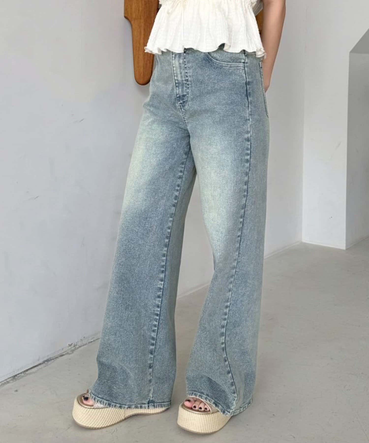 NICE CLAUP / OLIVE des OLIVE OUTLET(ナイスクラップ  / オリーブ デ オリーブ アウトレット) 【one after another】ワイドデニム