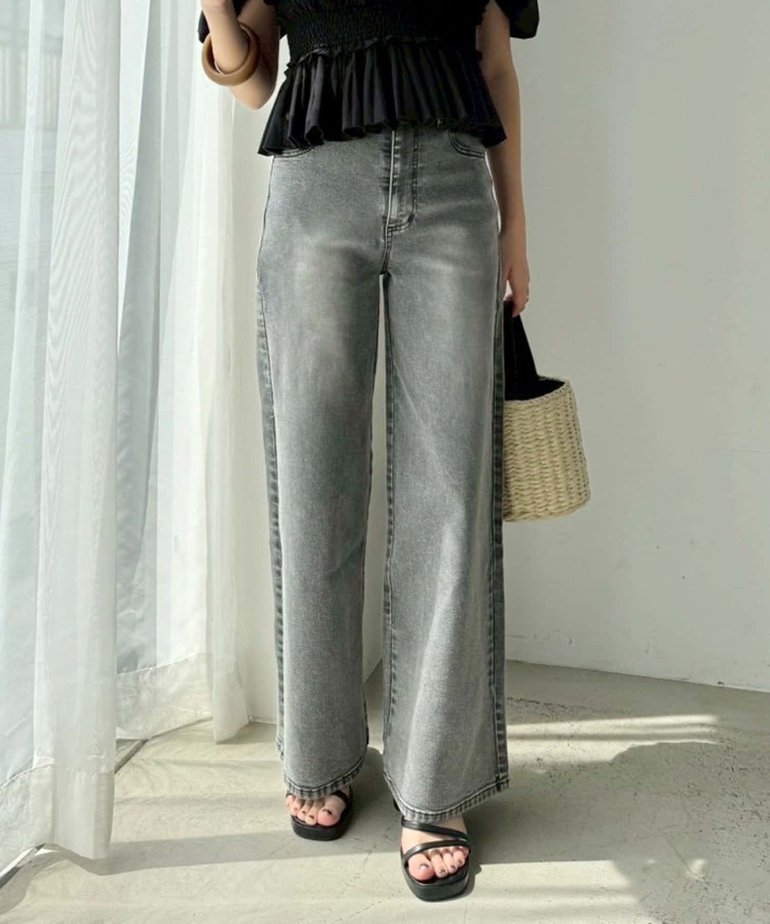 NICE CLAUP / OLIVE des OLIVE OUTLET(ナイスクラップ  / オリーブ デ オリーブ アウトレット) 【one after another】ワイドデニム