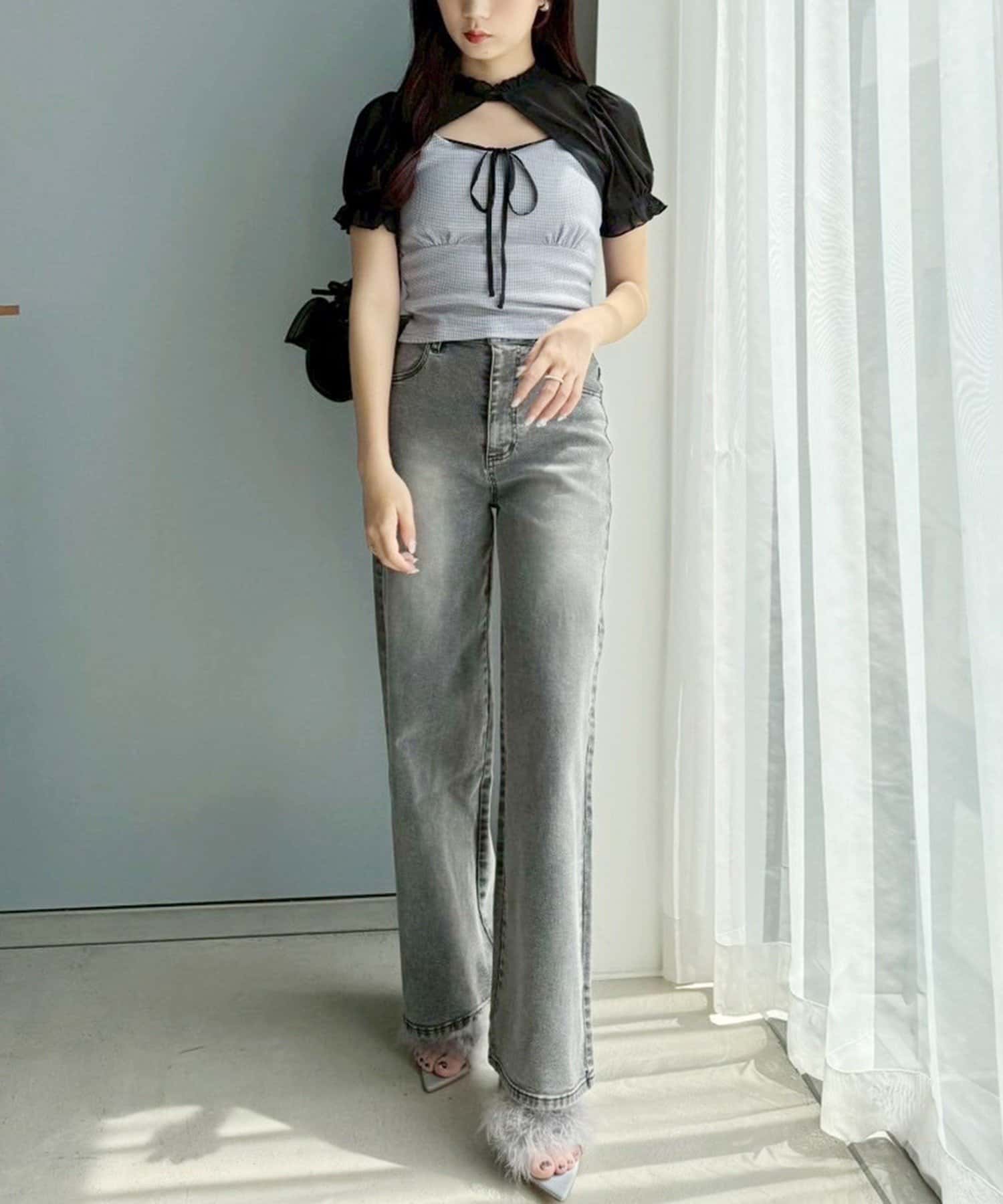 NICE CLAUP / OLIVE des OLIVE OUTLET(ナイスクラップ  / オリーブ デ オリーブ アウトレット) 【one after another】ワイドデニム