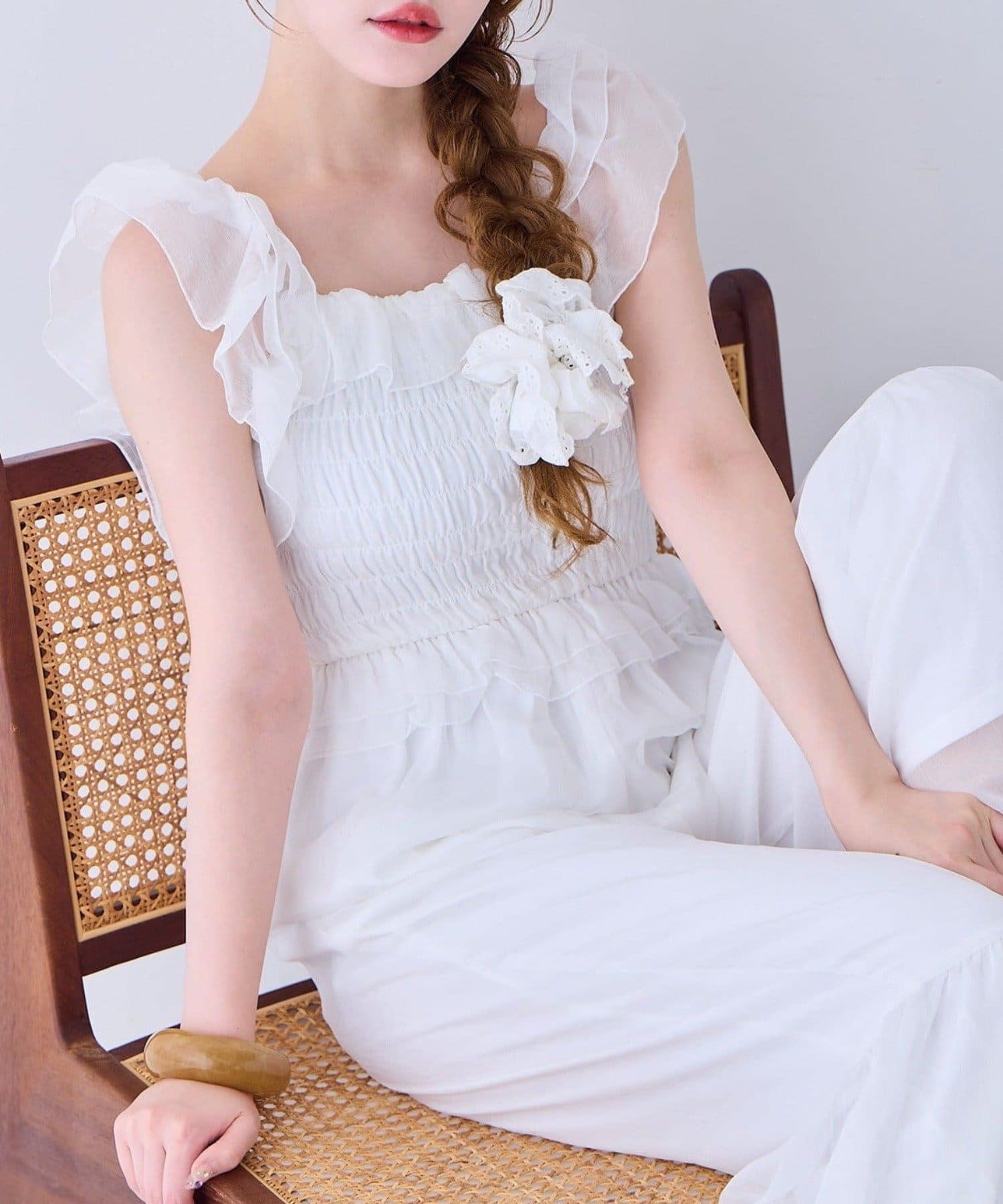 NICE CLAUP / OLIVE des OLIVE OUTLET(ナイスクラップ  / オリーブ デ オリーブ アウトレット) 【one after another】シャーリングロンパース