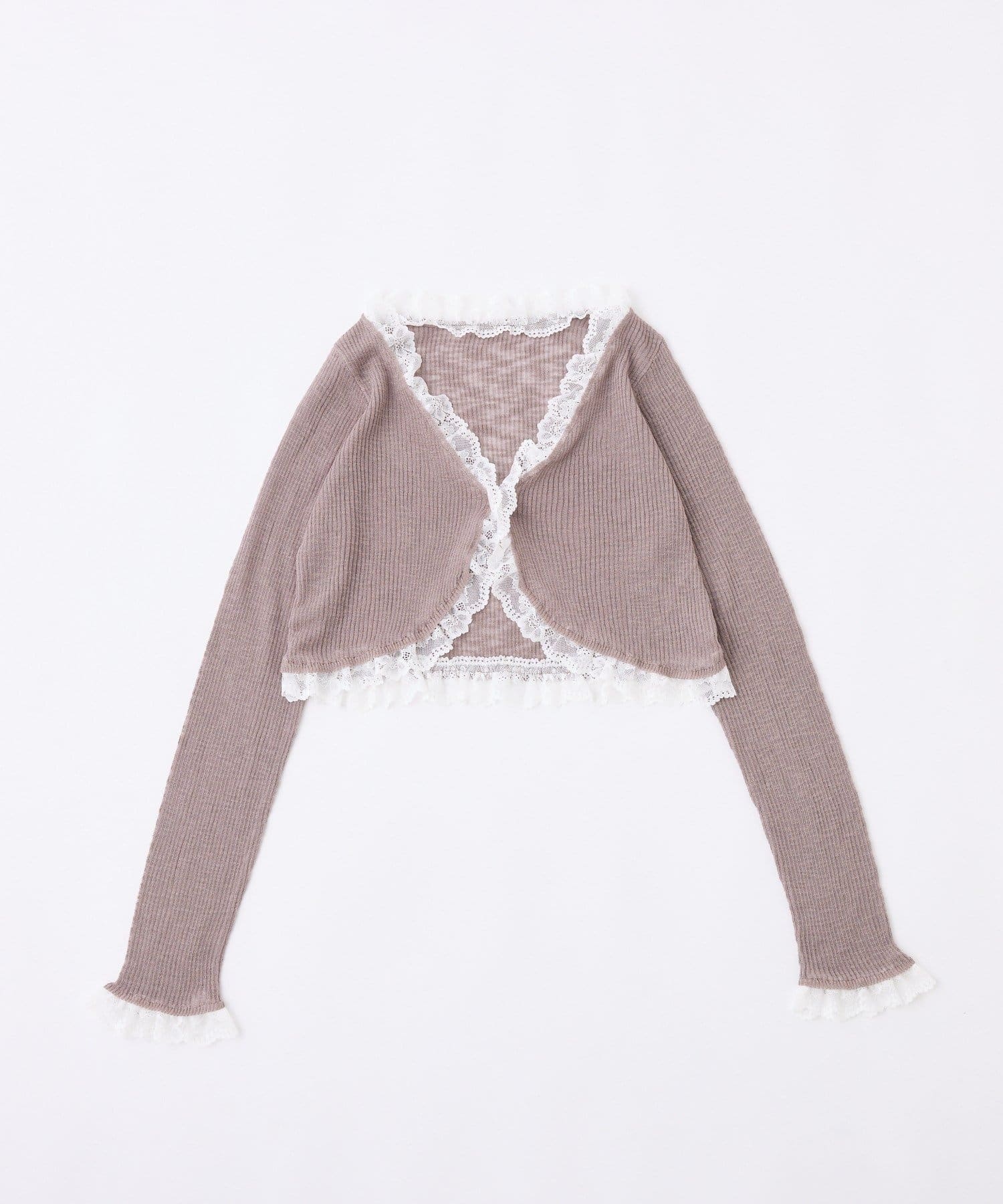 NICE CLAUP / OLIVE des OLIVE OUTLET(ナイスクラップ  / オリーブ デ オリーブ アウトレット) 【one after another】レース切り替えカーデ