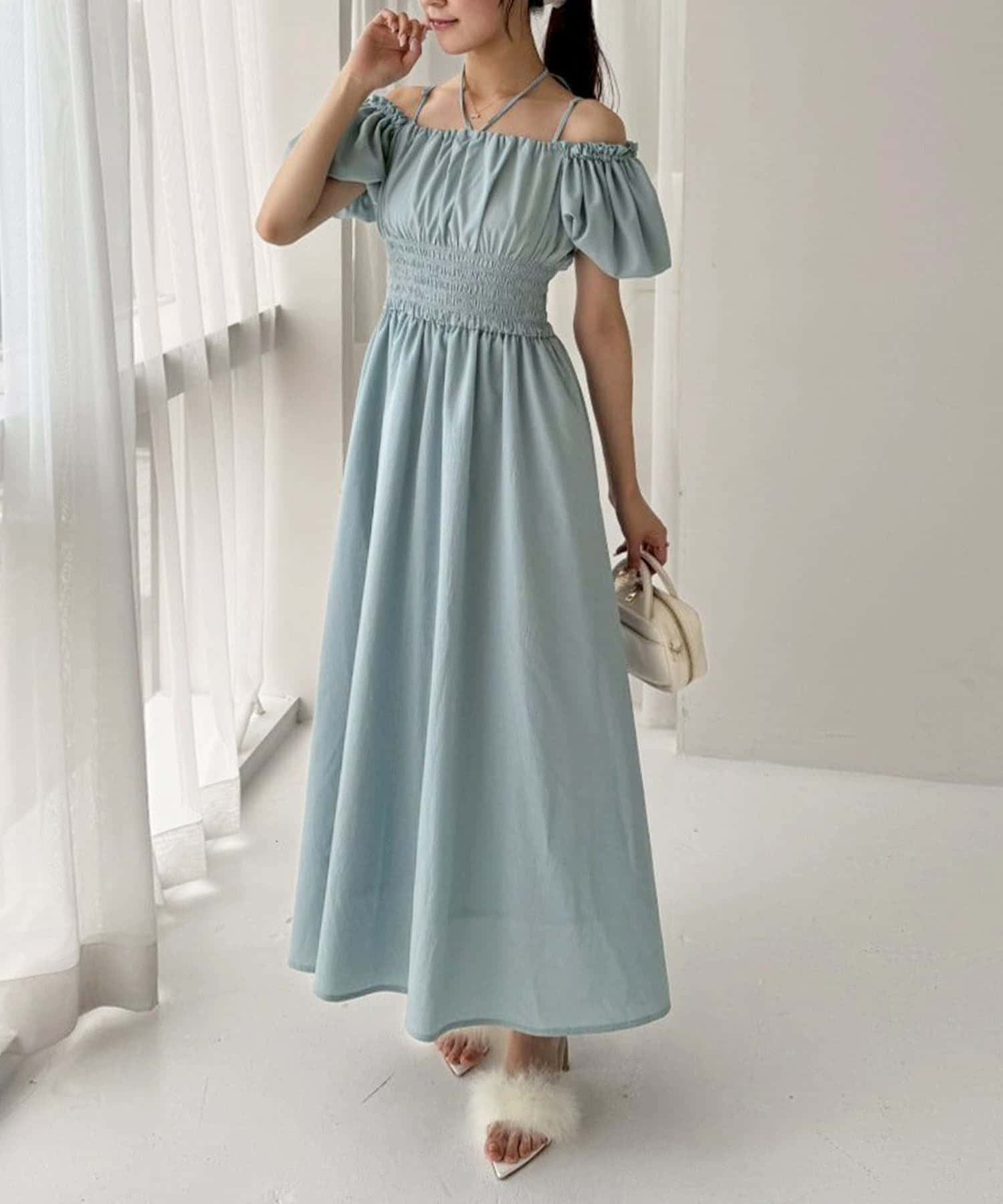 NICE CLAUP / OLIVE des OLIVE OUTLET(ナイスクラップ  / オリーブ デ オリーブ アウトレット) 【one after another】半袖シャーリングワンピ