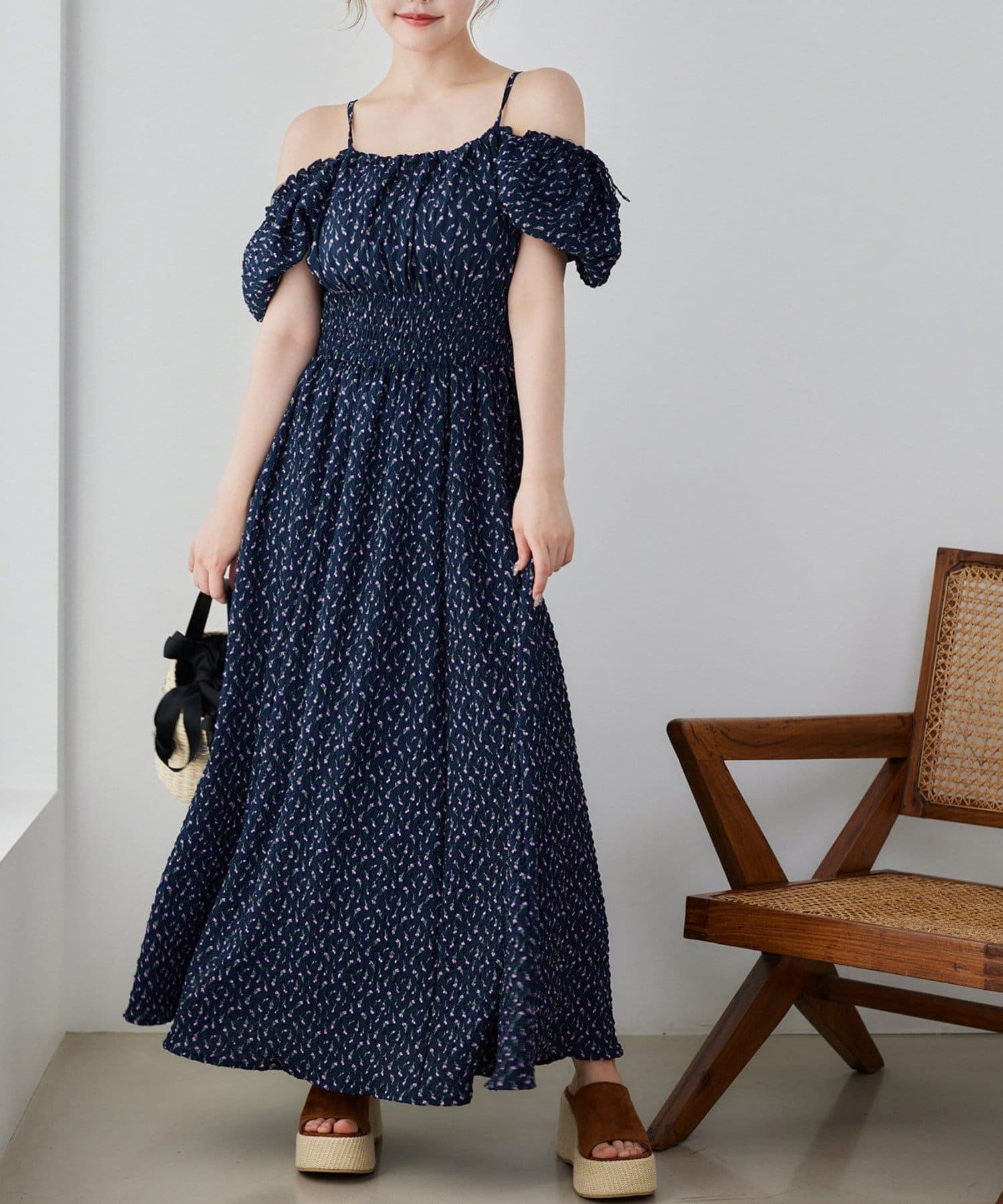 NICE CLAUP / OLIVE des OLIVE OUTLET(ナイスクラップ  / オリーブ デ オリーブ アウトレット) 【one after another】半袖シャーリングワンピ