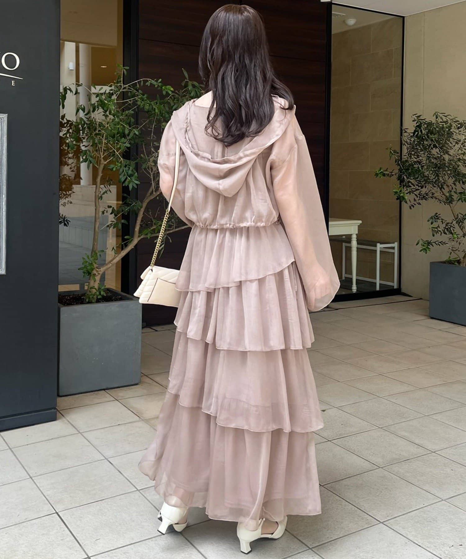 NICE CLAUP / OLIVE des OLIVE OUTLET(ナイスクラップ  / オリーブ デ オリーブ アウトレット) 【one after another】ティアードシアーロングワンピ