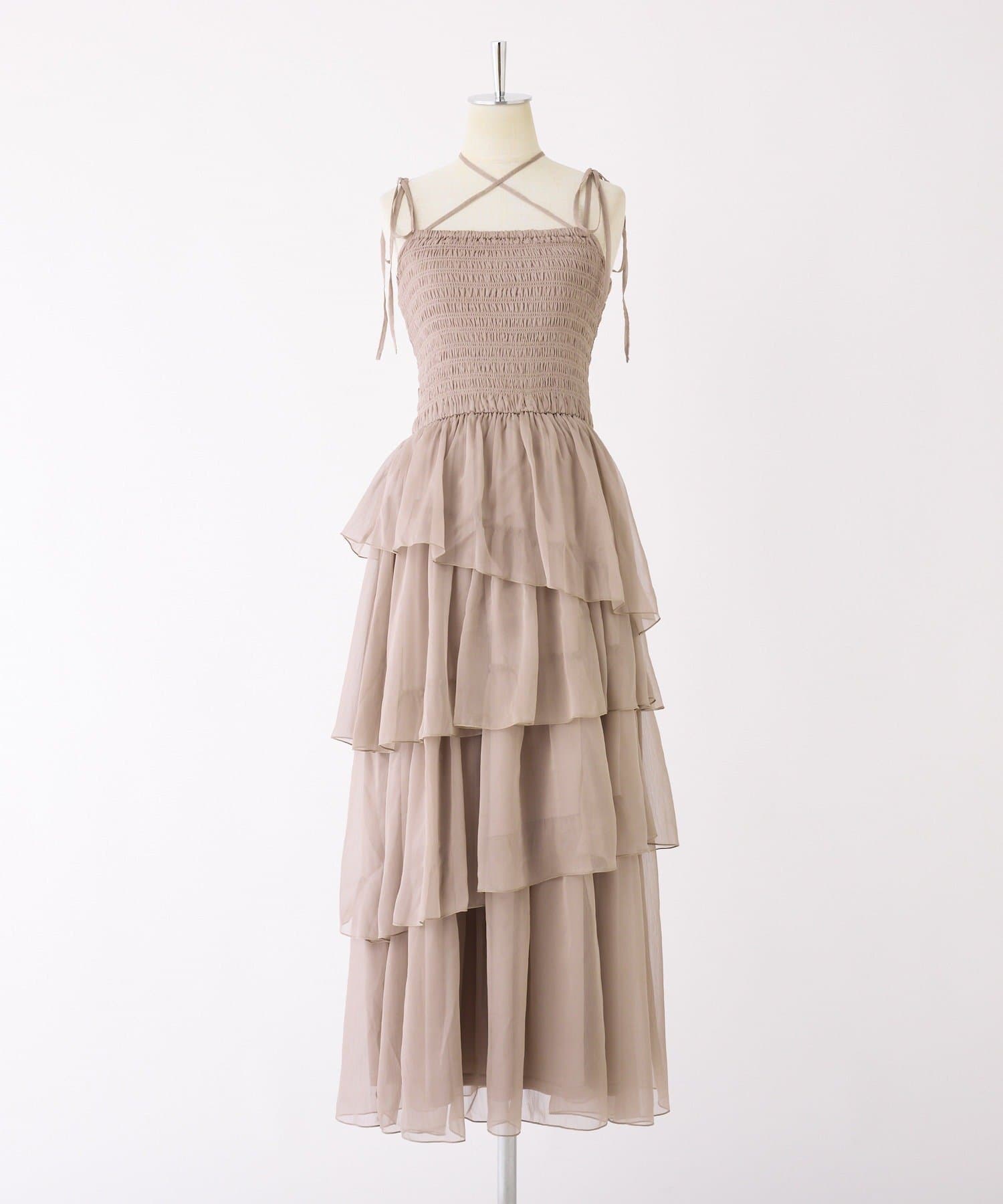 NICE CLAUP / OLIVE des OLIVE OUTLET(ナイスクラップ  / オリーブ デ オリーブ アウトレット) 【one after another】ティアードシアーロングワンピ