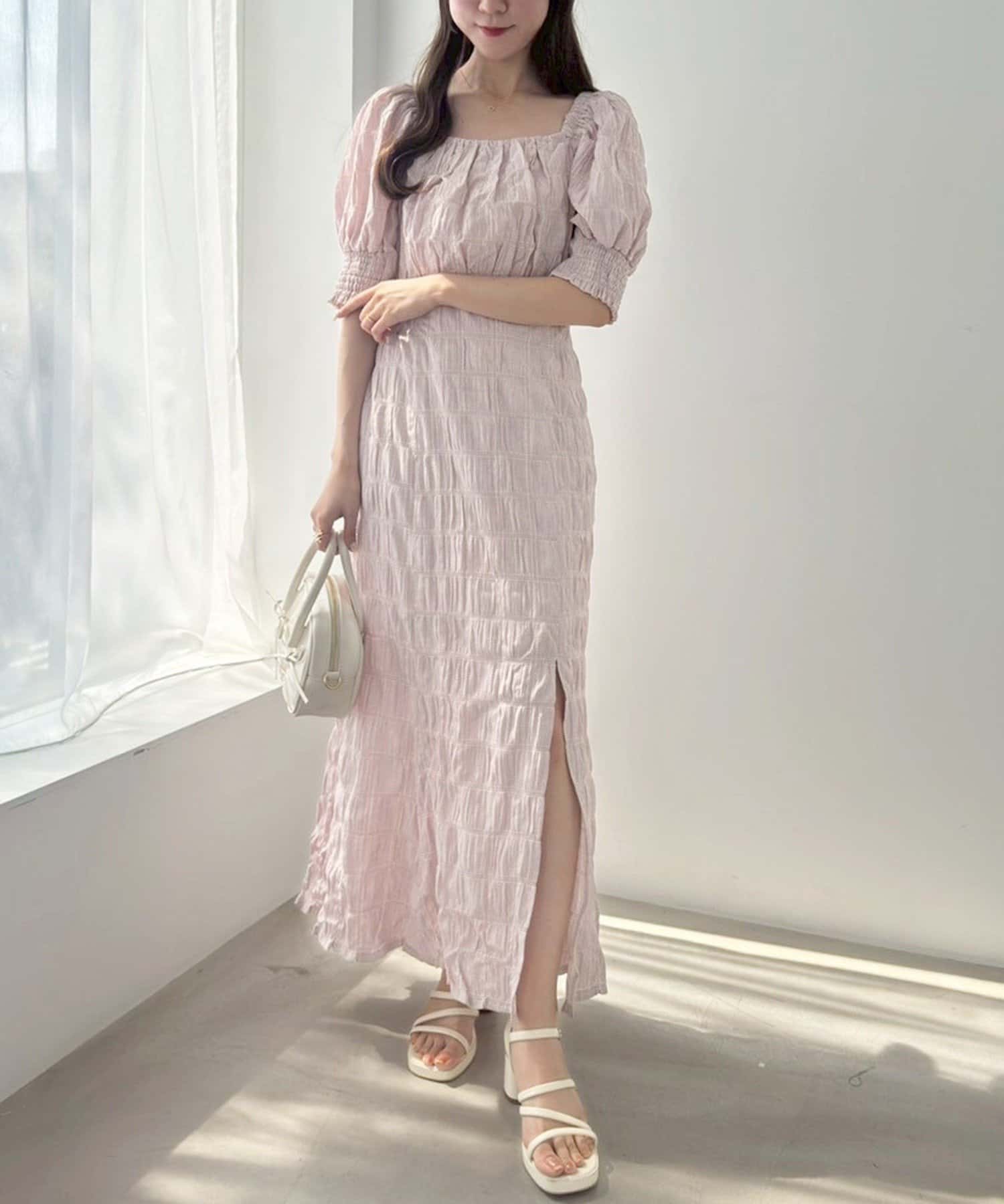 NICE CLAUP / OLIVE des OLIVE OUTLET(ナイスクラップ  / オリーブ デ オリーブ アウトレット) 【one after another】バックリボンワンピ