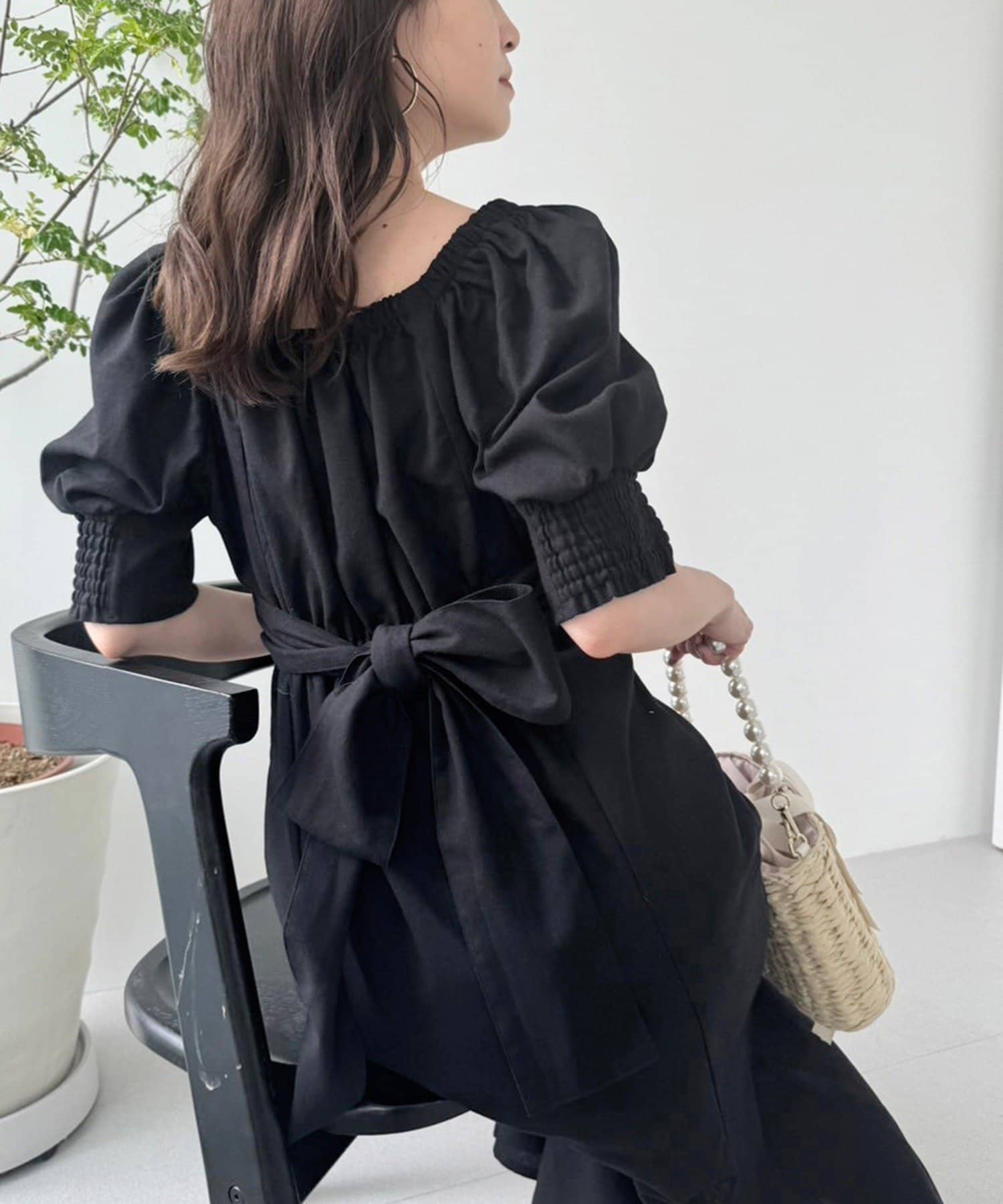 NICE CLAUP / OLIVE des OLIVE OUTLET(ナイスクラップ  / オリーブ デ オリーブ アウトレット) 【one after another】バックリボンワンピ