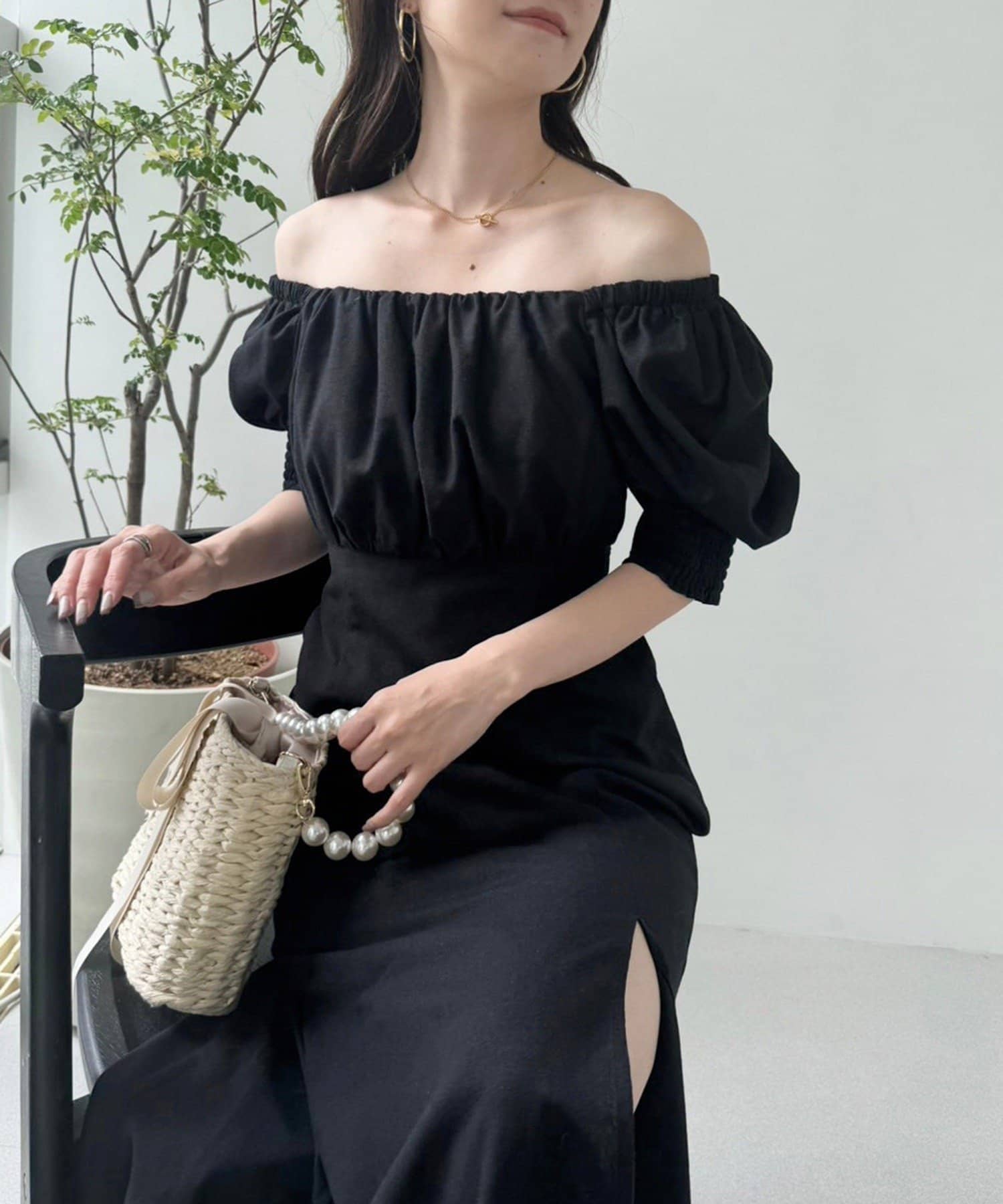 NICE CLAUP / OLIVE des OLIVE OUTLET(ナイスクラップ  / オリーブ デ オリーブ アウトレット) 【one after another】バックリボンワンピ