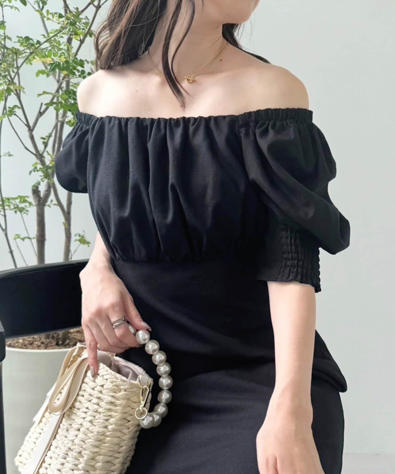 NICE CLAUP / OLIVE des OLIVE OUTLET(ナイスクラップ  / オリーブ デ オリーブ アウトレット) 【one after another】バックリボンワンピ