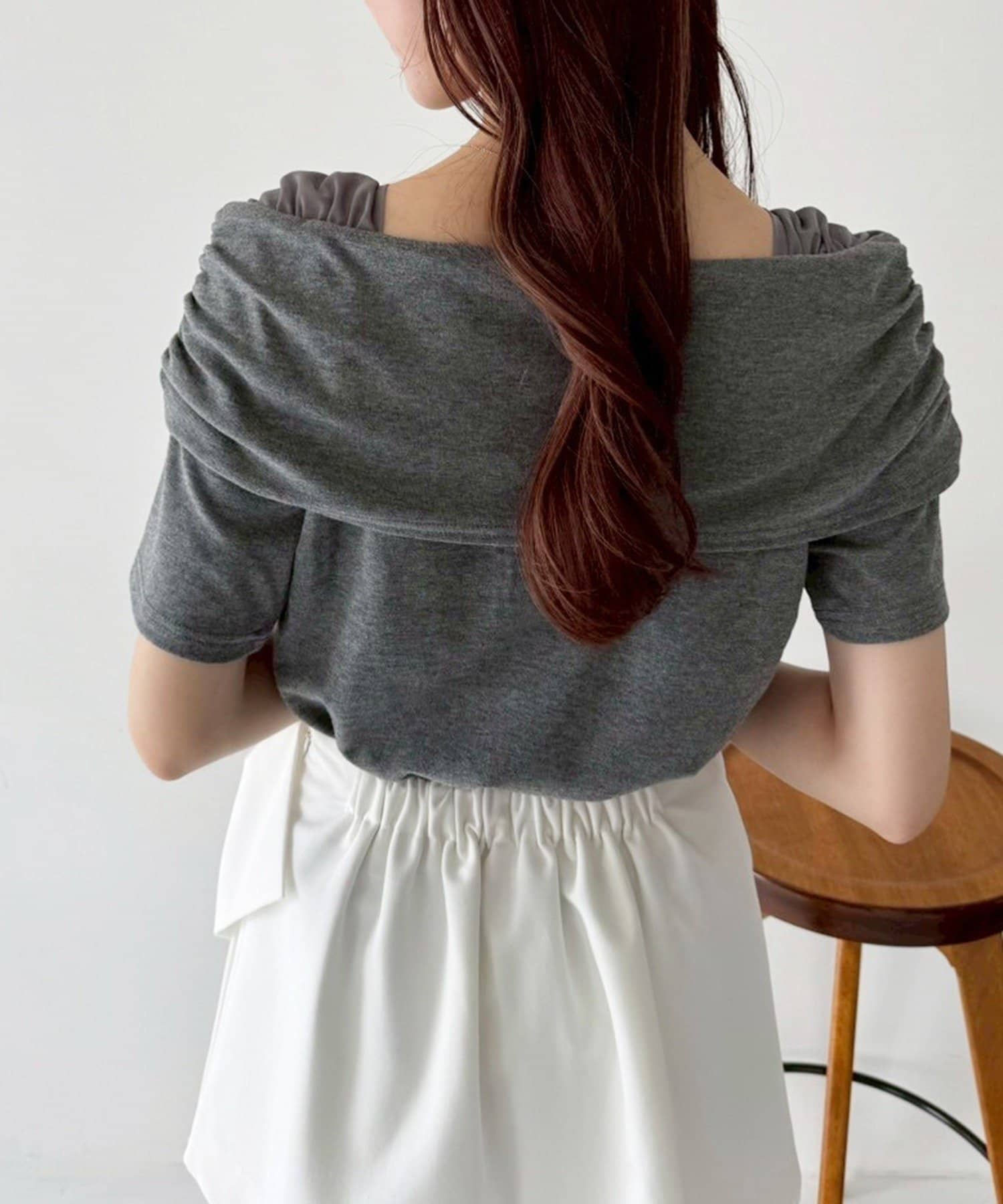 NICE CLAUP / OLIVE des OLIVE OUTLET(ナイスクラップ  / オリーブ デ オリーブ アウトレット) 【one after another】オフショル半袖