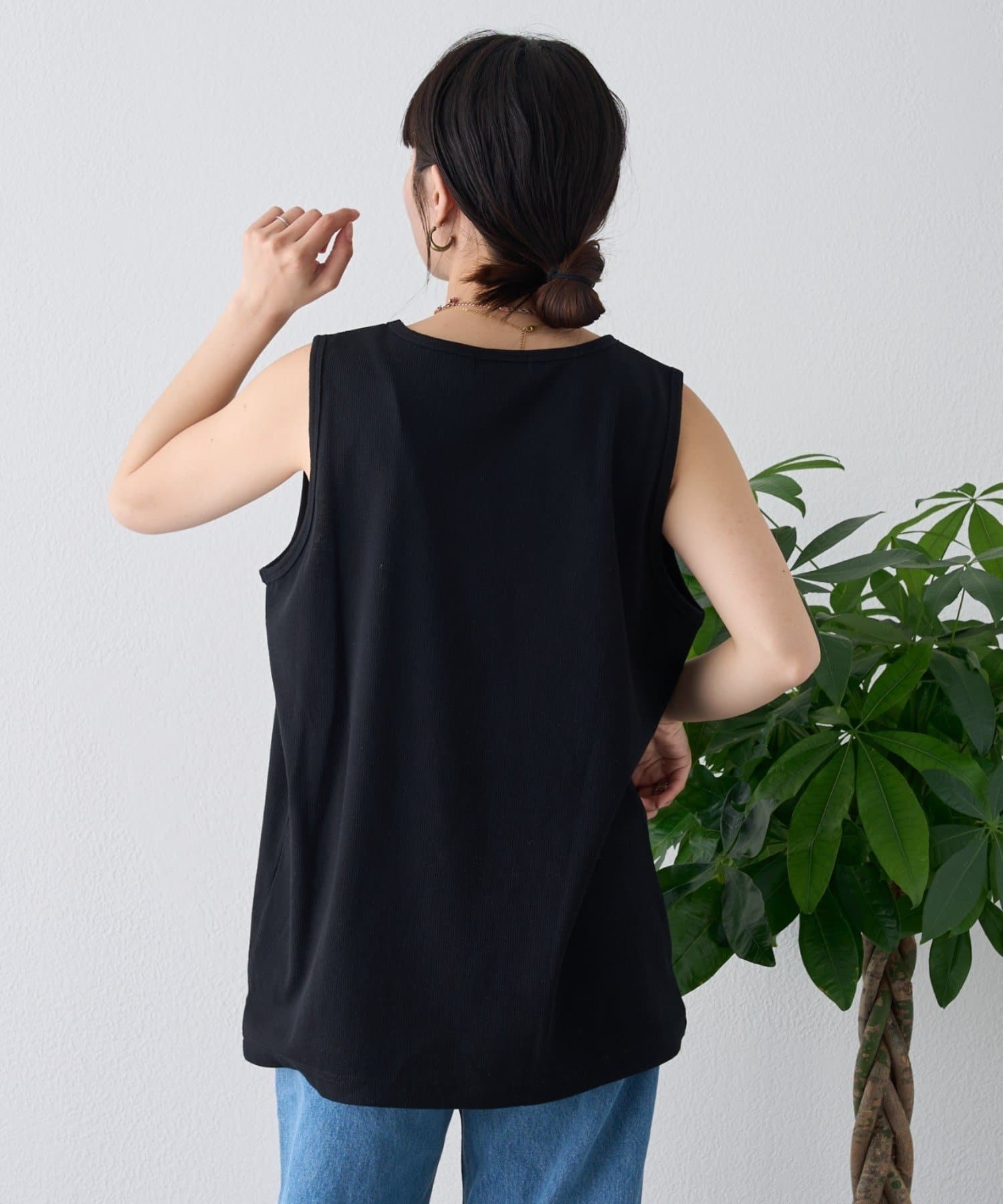 CIAOPANIC TYPY(チャオパニックティピー) 【ユニセックス】接触冷感テレコリブノースリーブタンクトップ