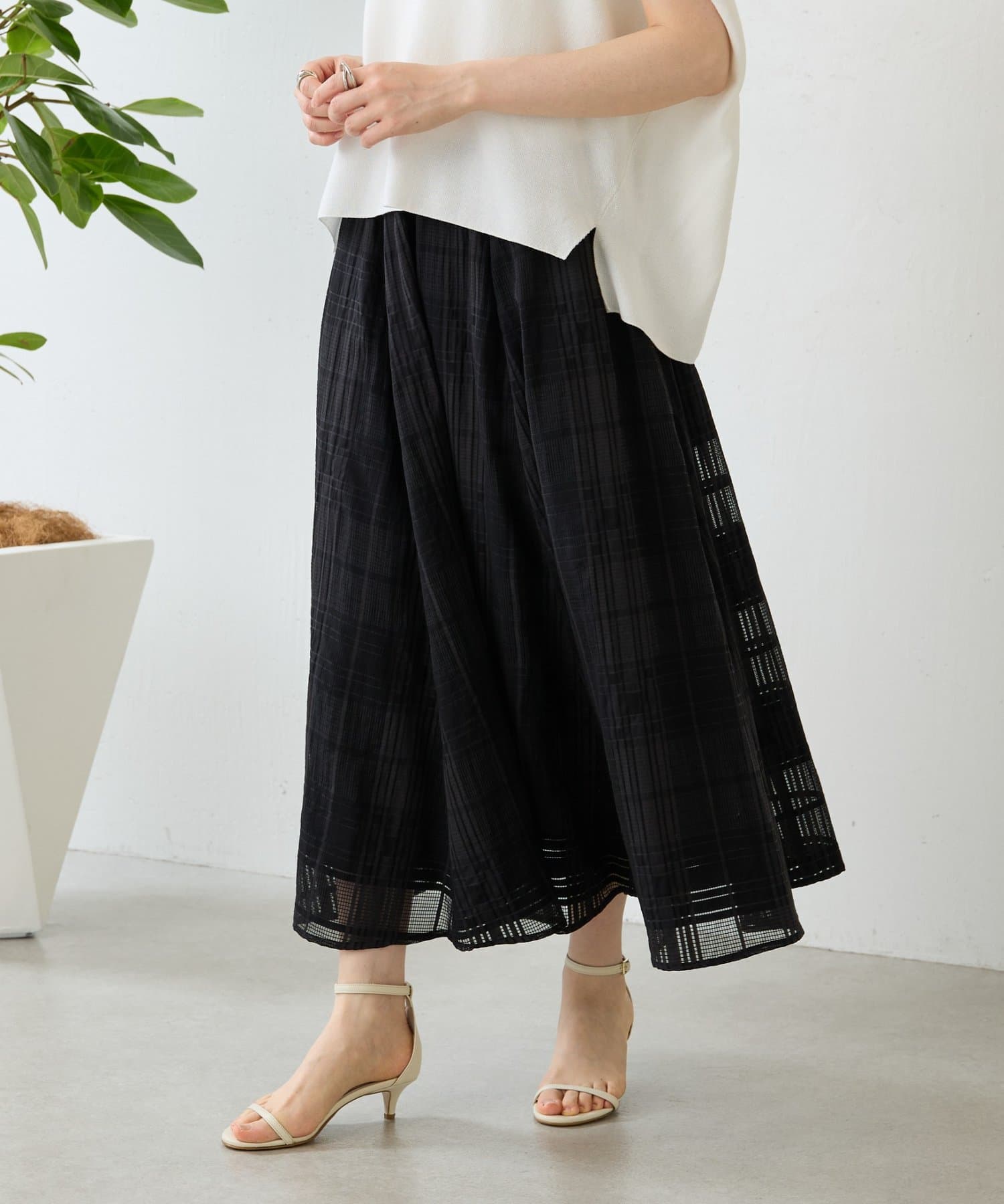 BEARDSLEY(ビアズリー) シアーチェックフレアスカート