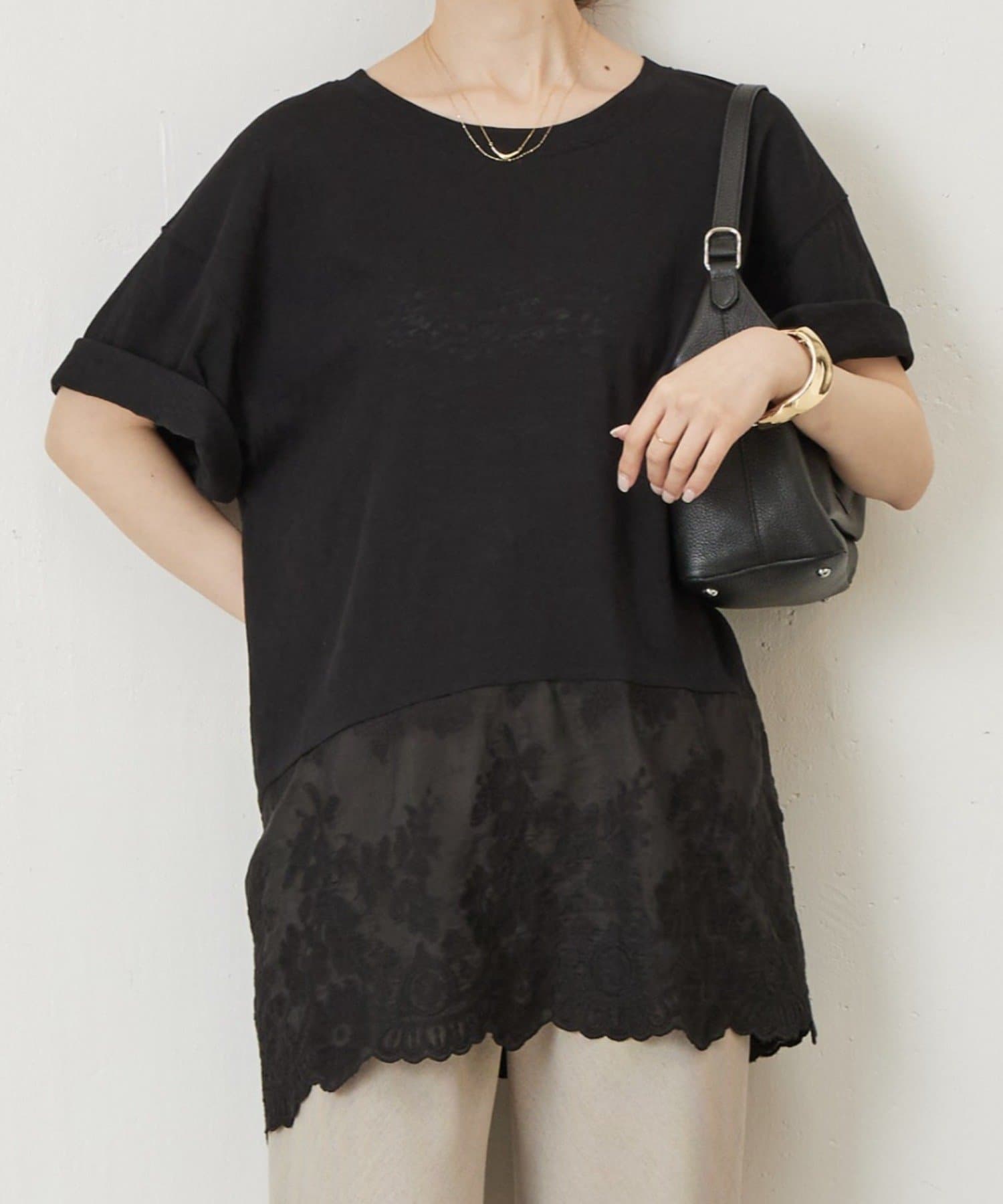 BEARDSLEY(ビアズリー) 《5/10(日)12:00予約開始》裾シアー刺繍Tee