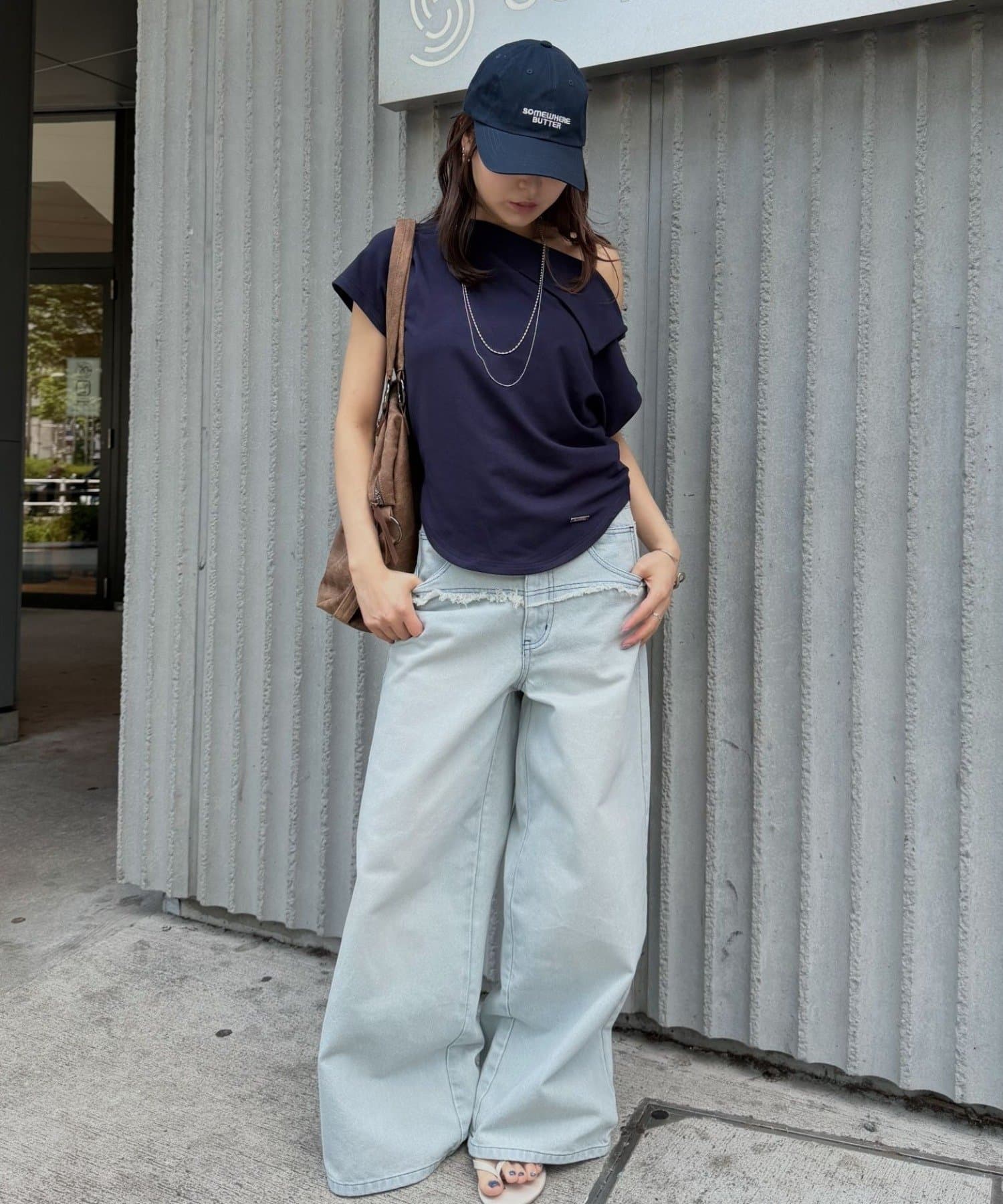 mline(エムライン) [mline]半袖 オフショルカットソー