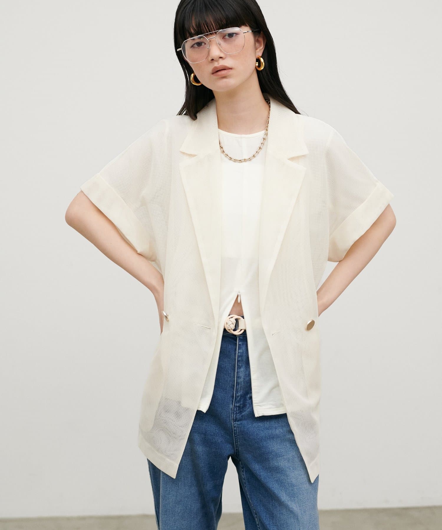 LARUTA(ラルータ) 半袖メッシュジャケット