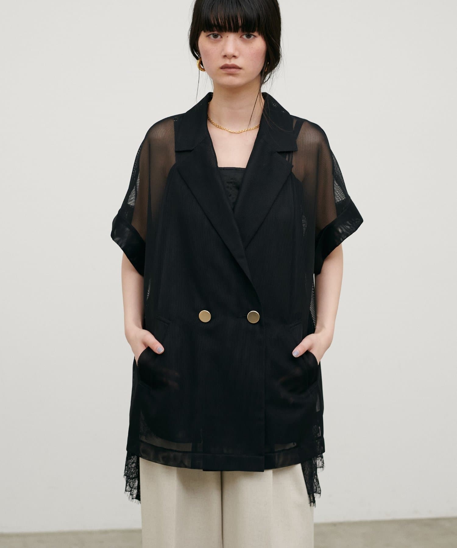 LARUTA(ラルータ) 半袖メッシュジャケット