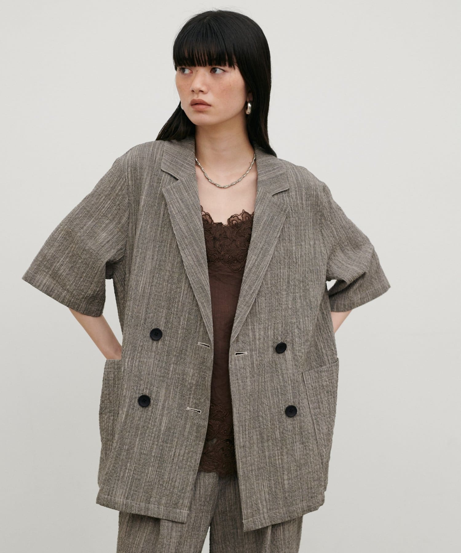 LARUTA(ラルータ) バンビースラブ半袖ジャケット