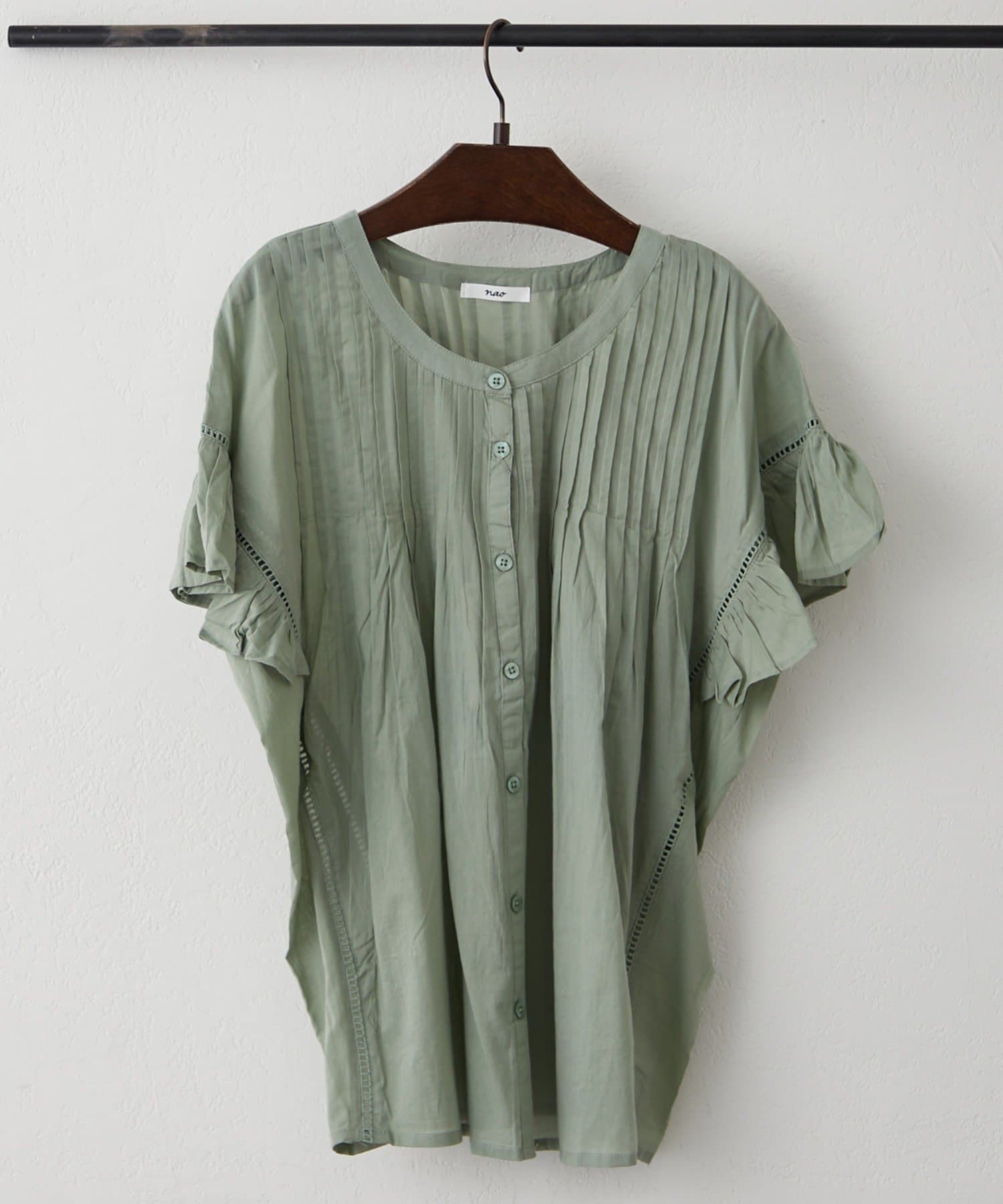 Remind me and forever(リマインドミーアンドフォーエバー) 【WEB限定/India Series】袖フリルピンタックブラウス