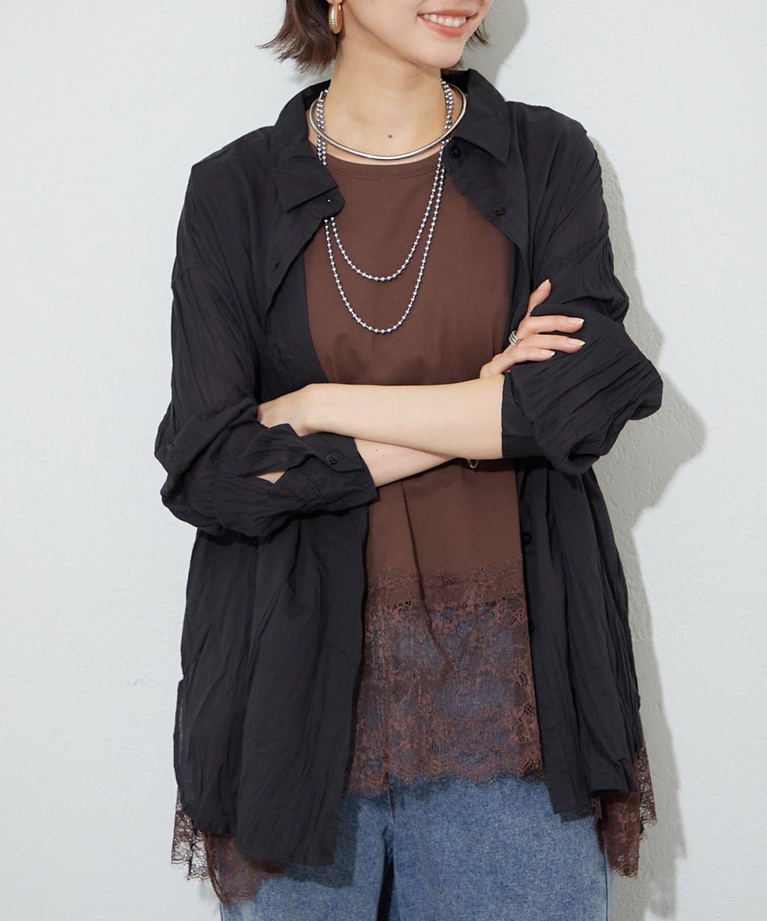 Remind me and forever(リマインドミーアンドフォーエバー) 【India Series/WEB限定】クリンクル加工シャツ