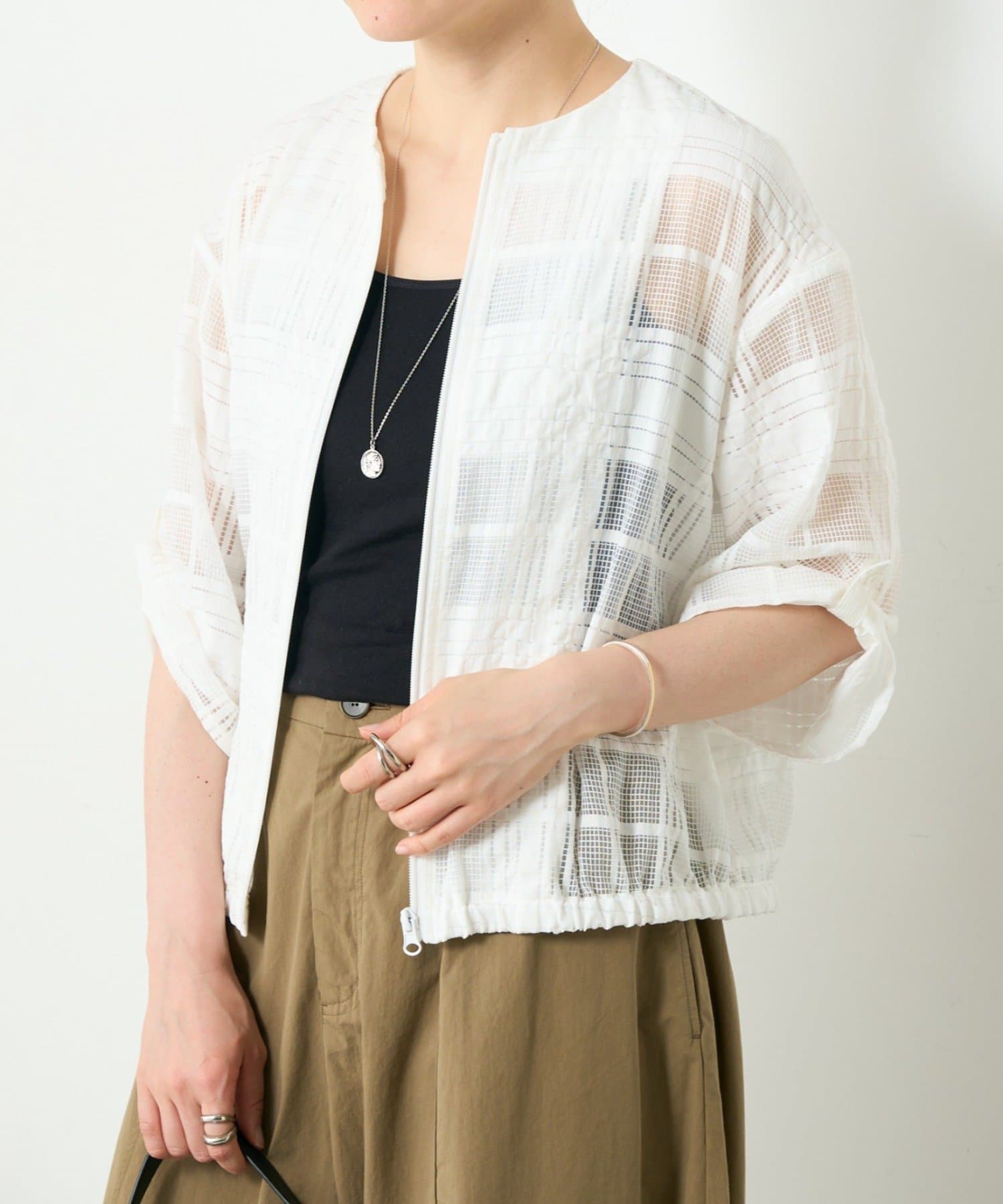 BEARDSLEY(ビアズリー) 《5/5(火)12:00予約開始予定》シアーチェックジップブルゾン