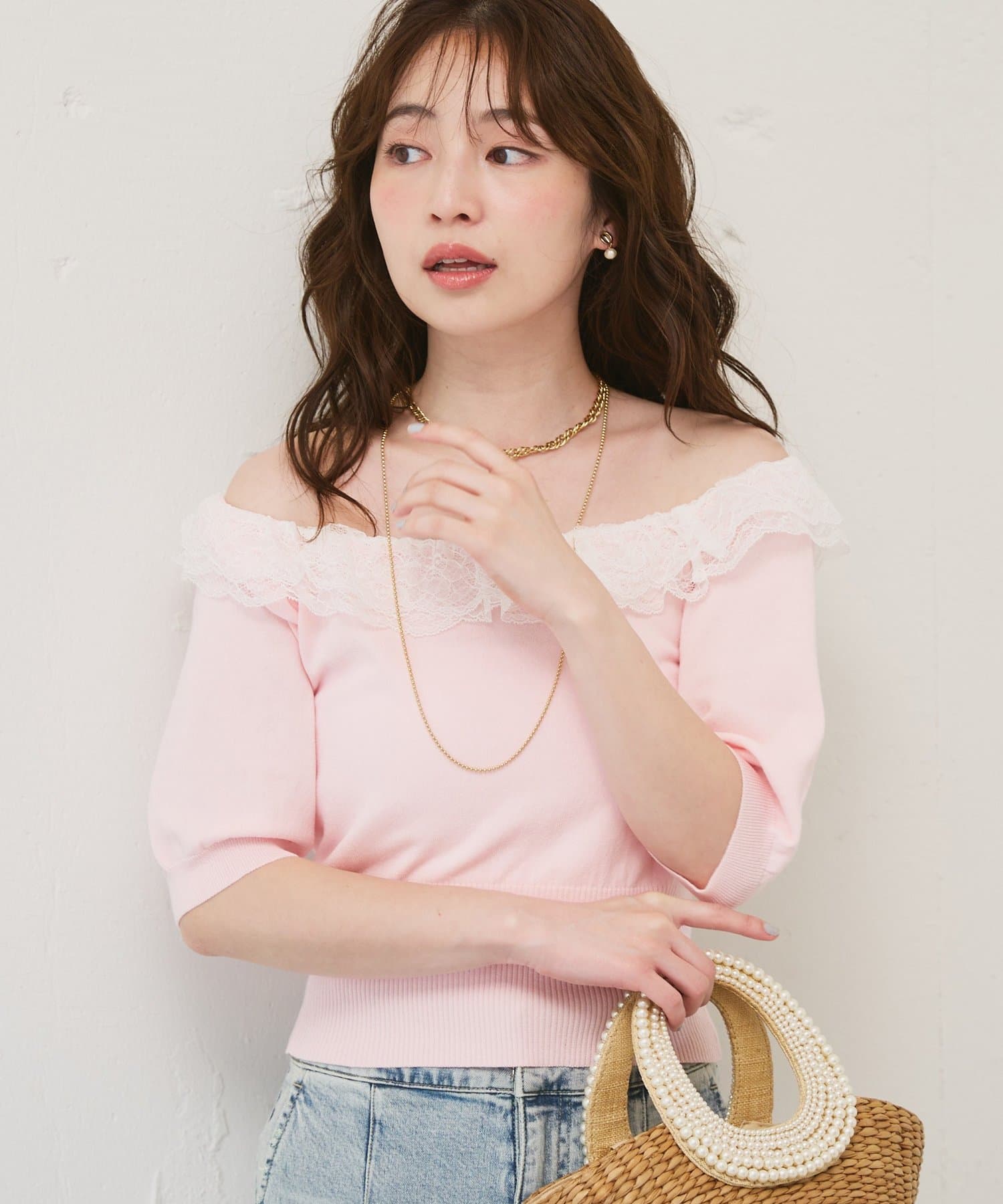 La boutique BonBon(ラブティックボンボン) レースフリルニット