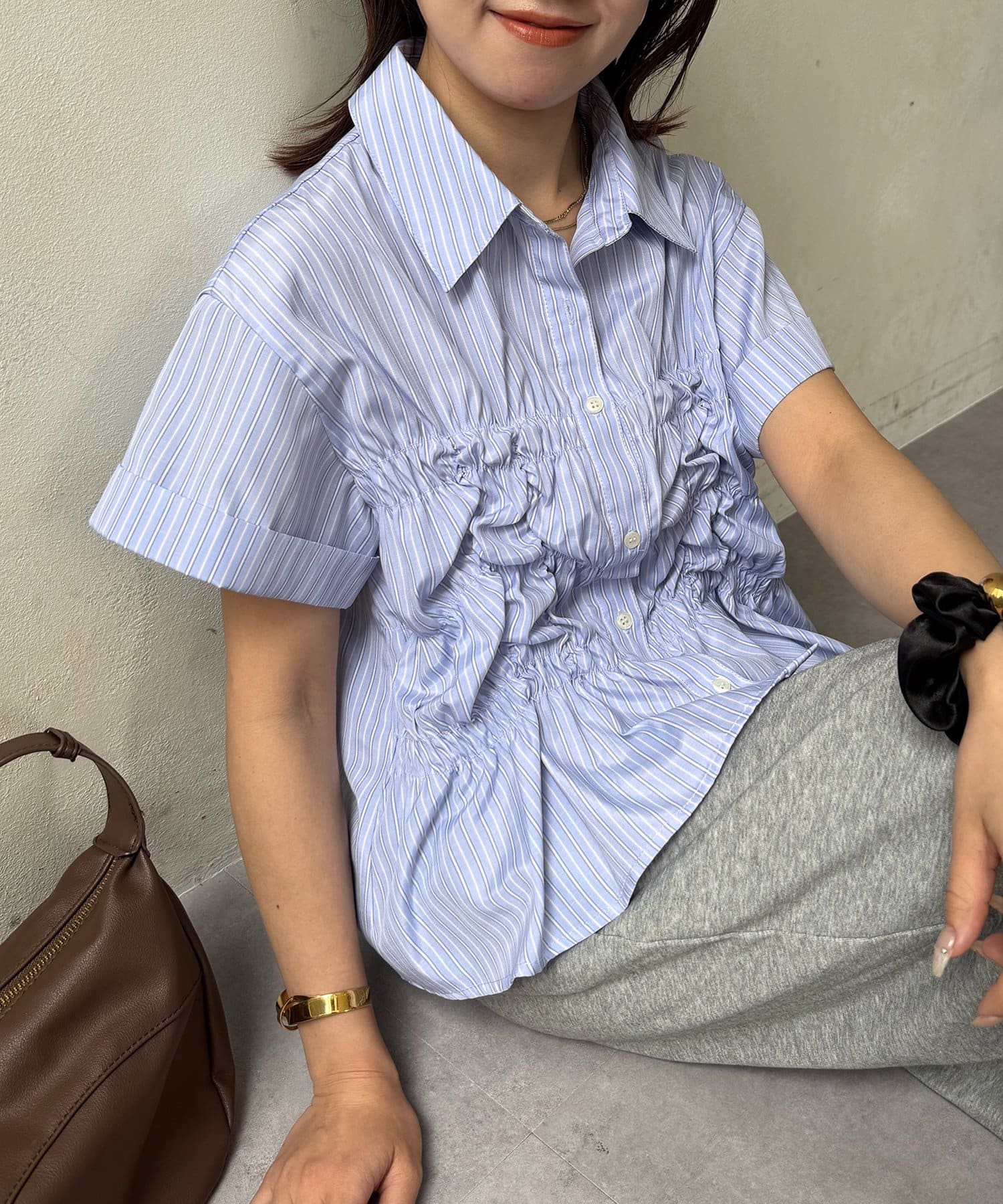 Thevon.(ゼヴォン) シャーリング半袖アソートショートシャツ