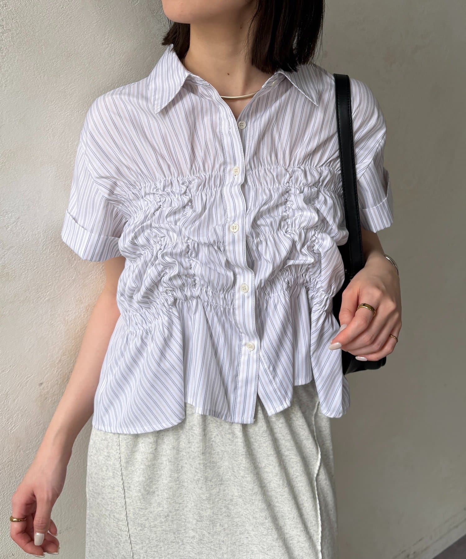 Thevon.(ゼヴォン) シャーリング半袖アソートショートシャツ
