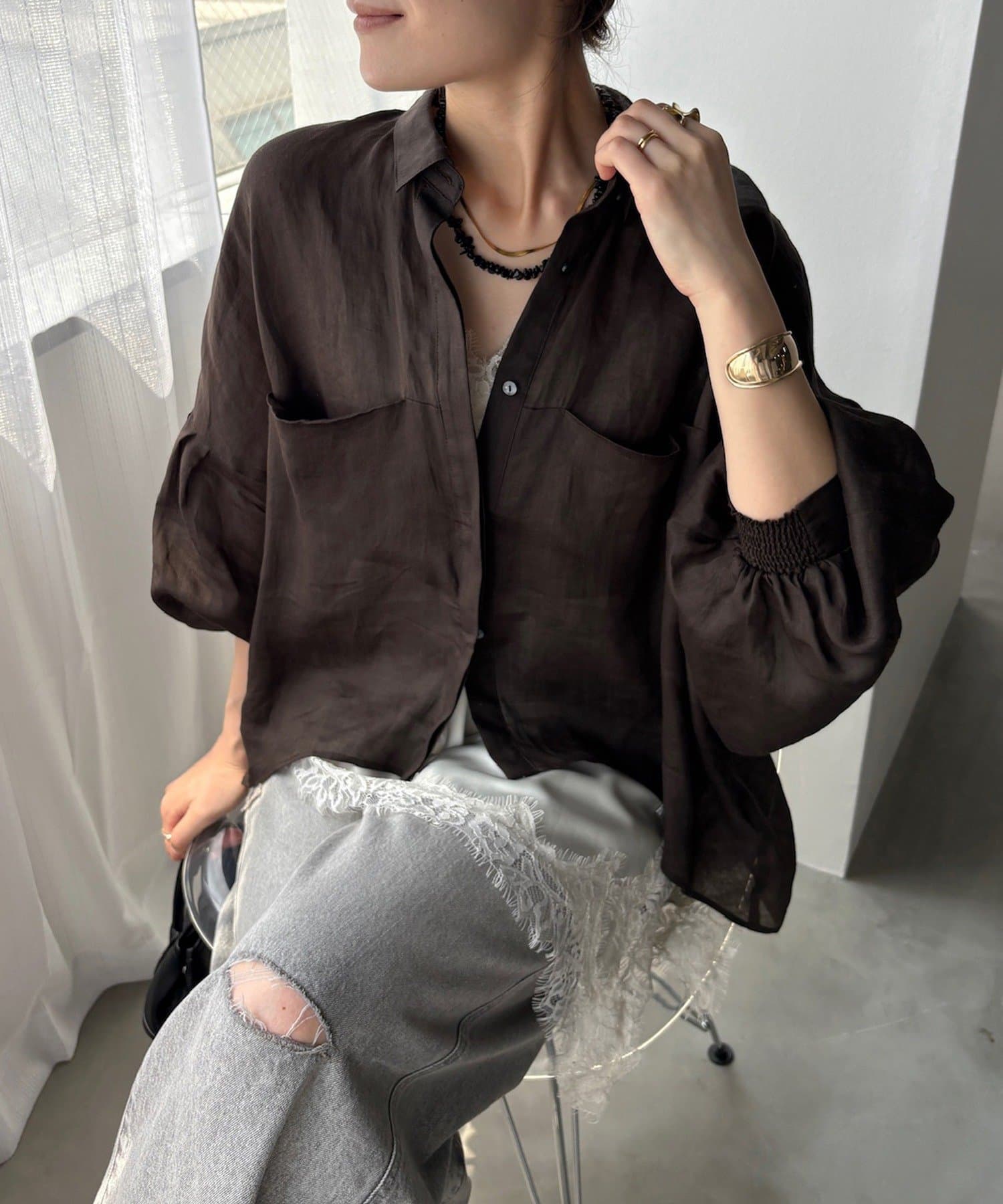 DOUDOU(ドゥドゥ) 【21日から10%OFFで予約スタート！】ラミーダブルポケットシャツ