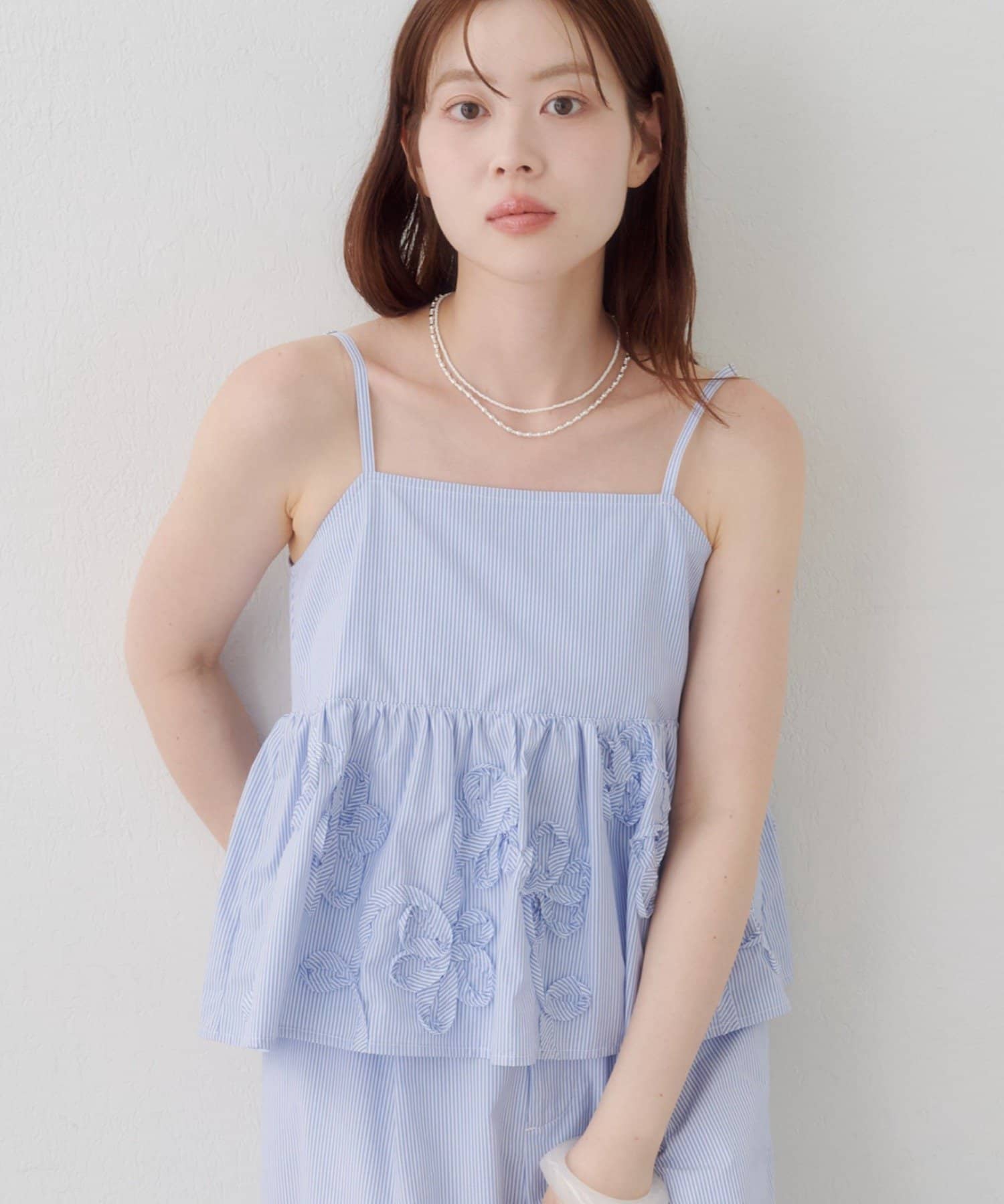 Kastane(カスタネ) 【6.14(日)0:00発売/WEB先行】SETUPステッチ刺繍ビスチェ