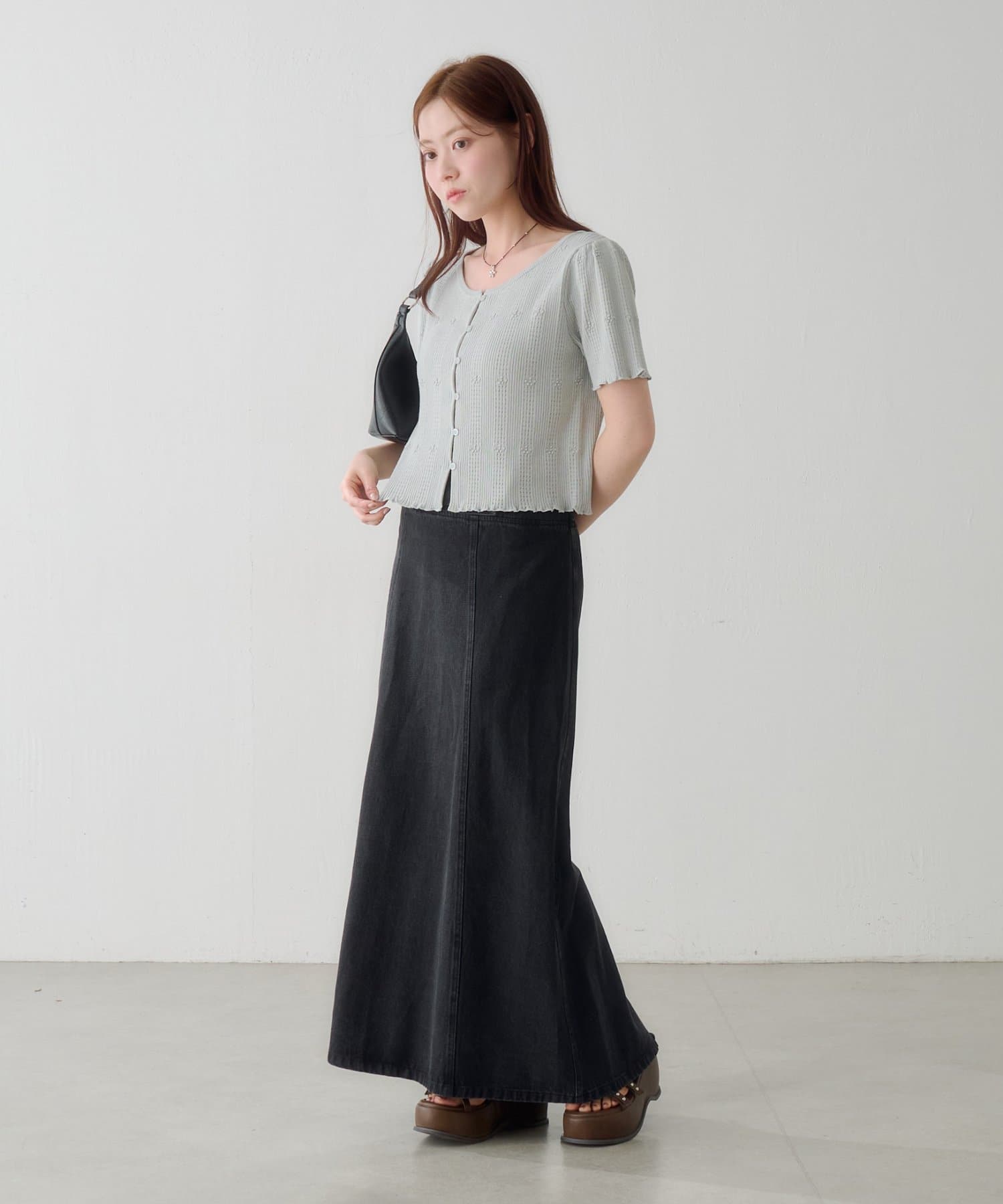 Kastane(カスタネ) 【5.1(金)12:00発売/WEB先行】フラワージャガードニットカーディガン