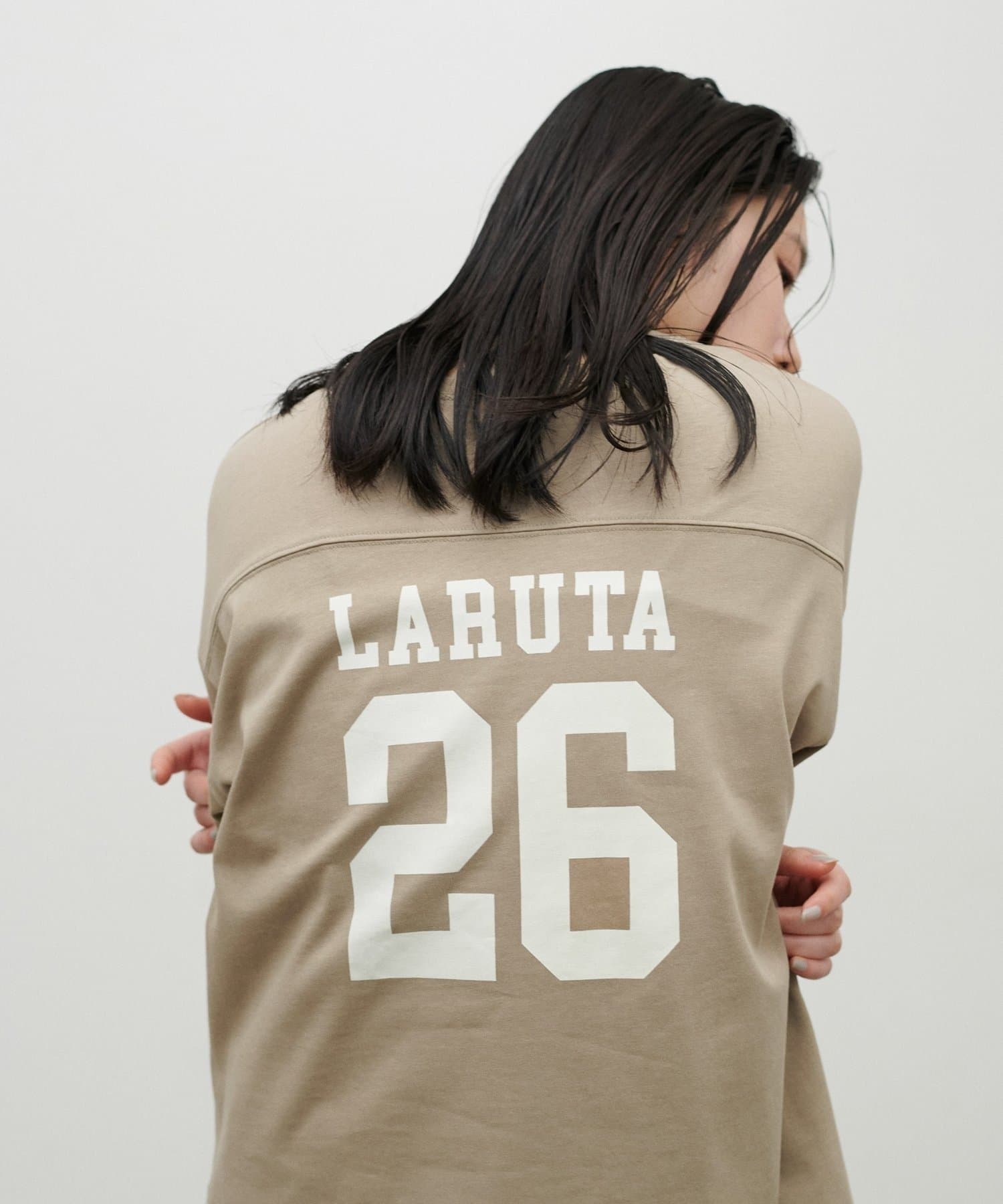 NICE CLAUP / OLIVE des OLIVE OUTLET(ナイスクラップ  / オリーブ デ オリーブ アウトレット) 【LARUTA】7分袖2WAYロゴロンT