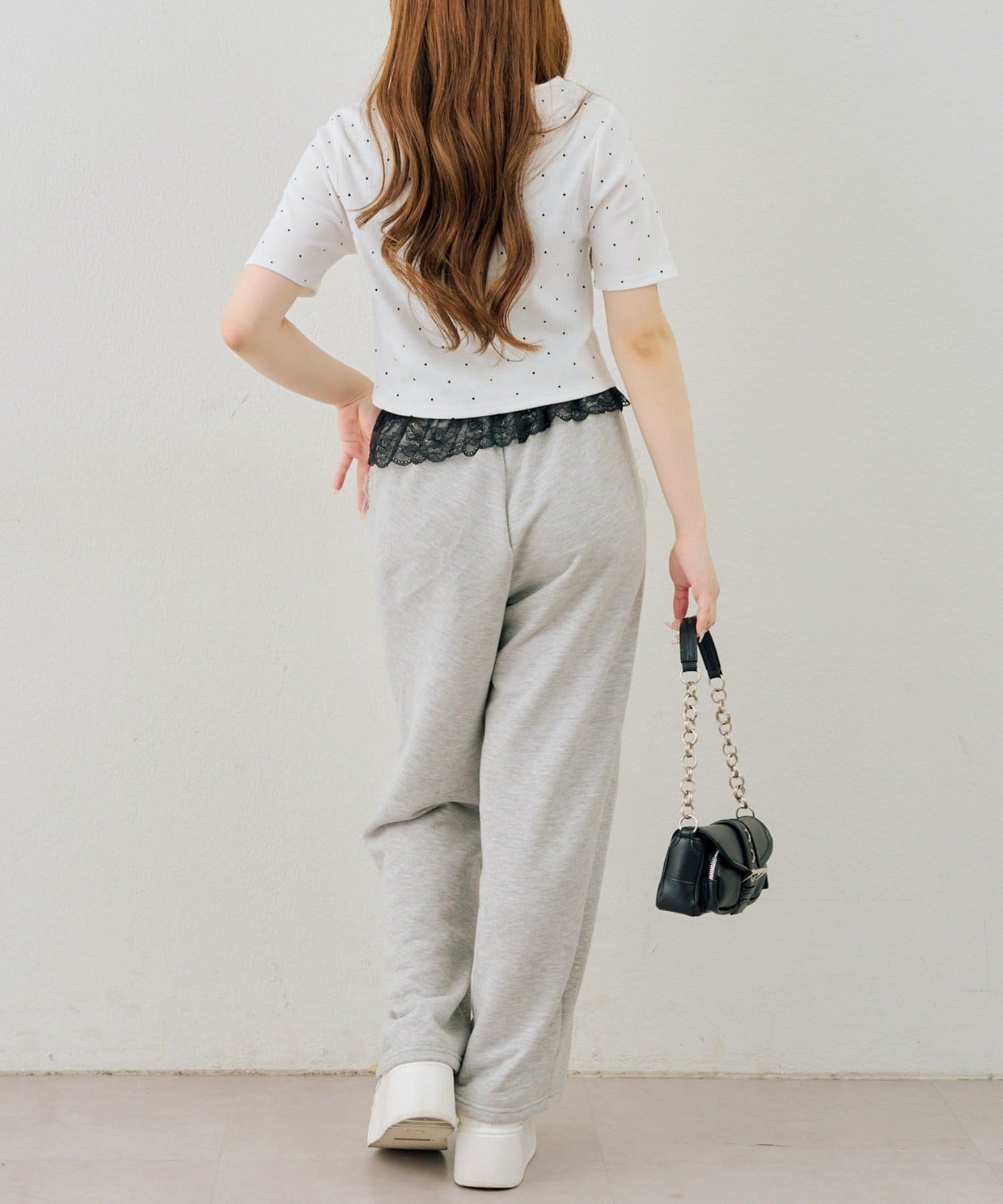 NICE CLAUP / OLIVE des OLIVE OUTLET(ナイスクラップ  / オリーブ デ オリーブ アウトレット) 【ANOTHER】【セットアイテム】半袖カーディガン+裾レースキャミ