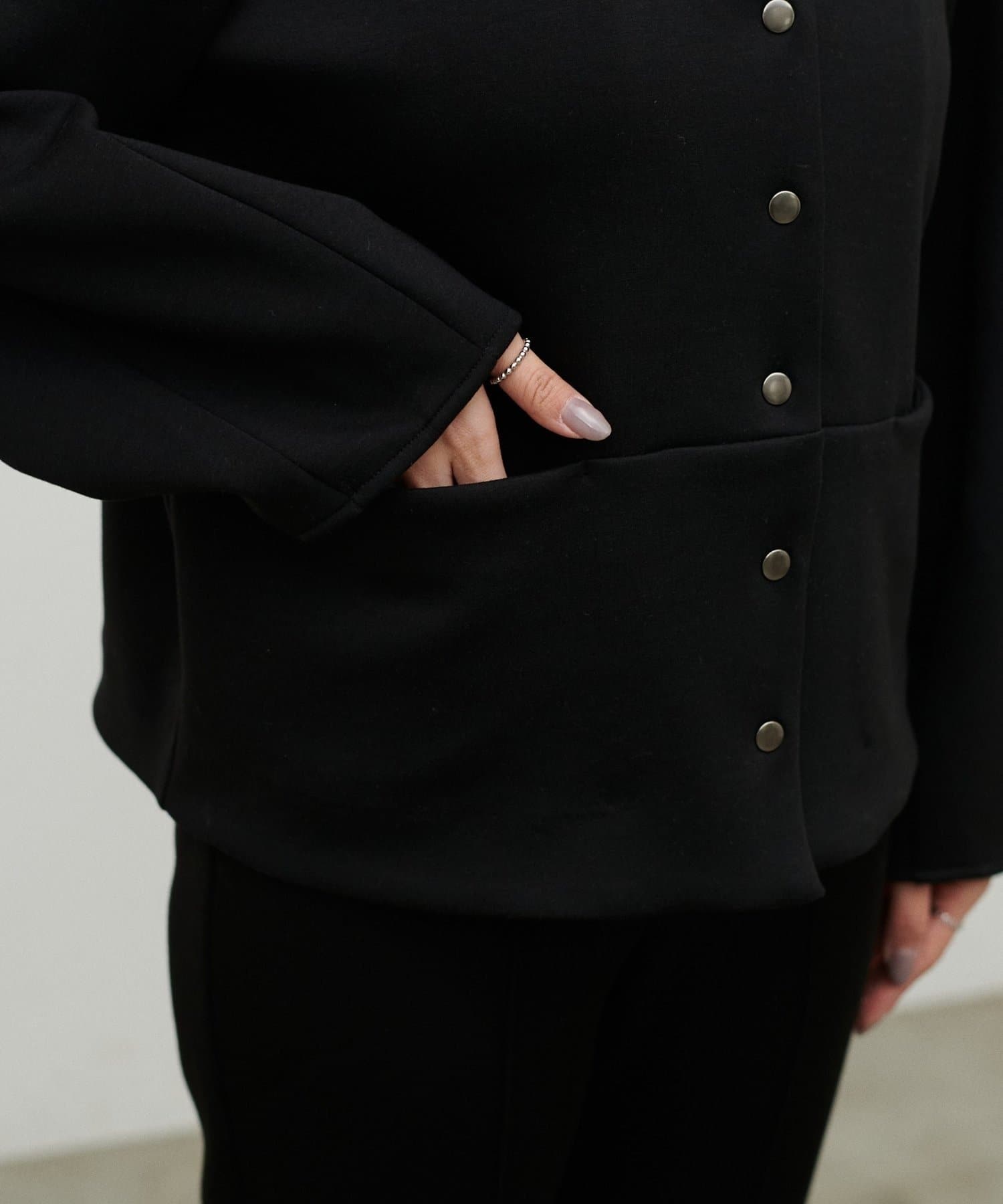 NICE CLAUP / OLIVE des OLIVE OUTLET(ナイスクラップ  / オリーブ デ オリーブ アウトレット) 【LARUTA】ノーカラーダンボールジャケット